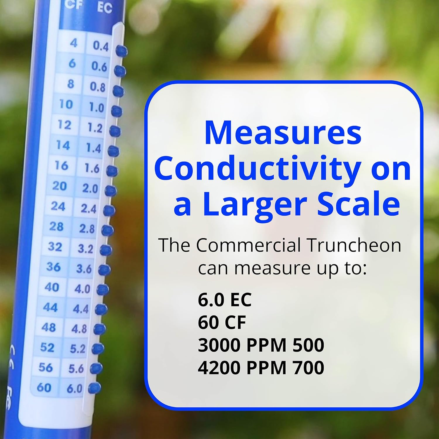Bluelab TRUNCOMV2 Commercial Truncheon Nutrient Meter with Increased Measurement Range, Digital Conductivity (TDS, EC, ppm 500, ppm 700, CF) Tester in Water, Tool for Hydroponic System and Plant Grow