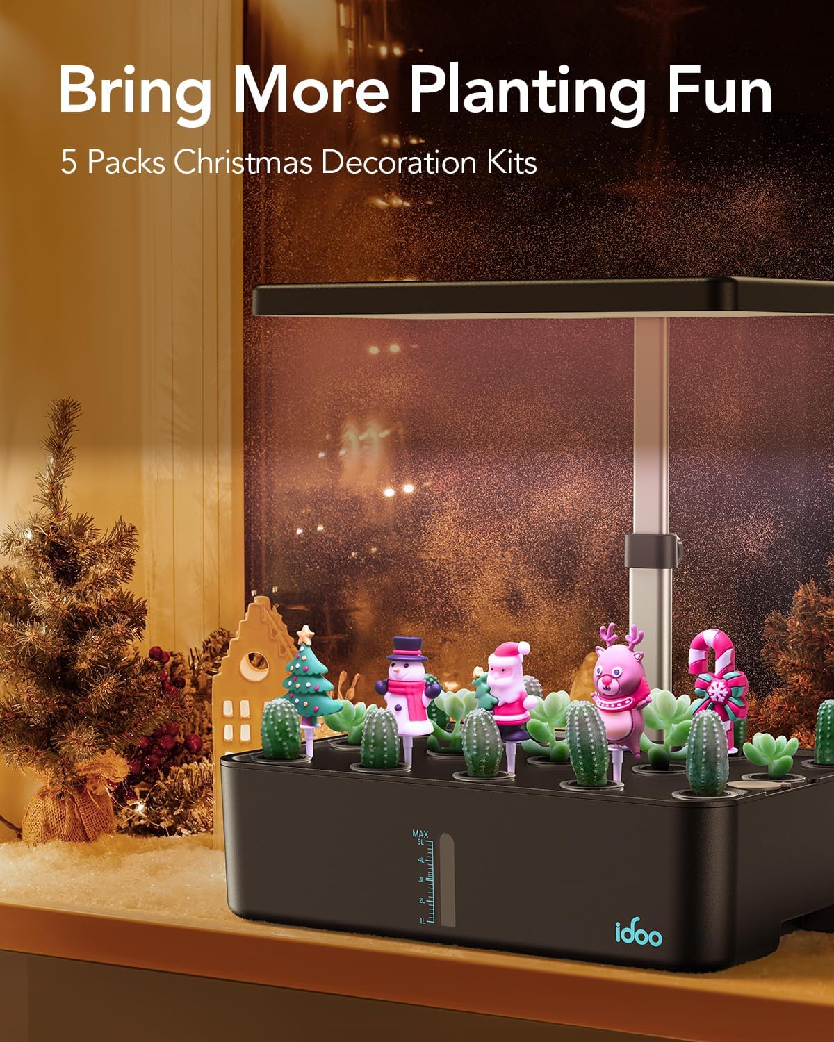 iDOO Hydroponics Growing System Kit, Advanced Indoor Herb Garden with LED Light - Perfect Birthday Gifts for Women Men Kids for Green Thumbs