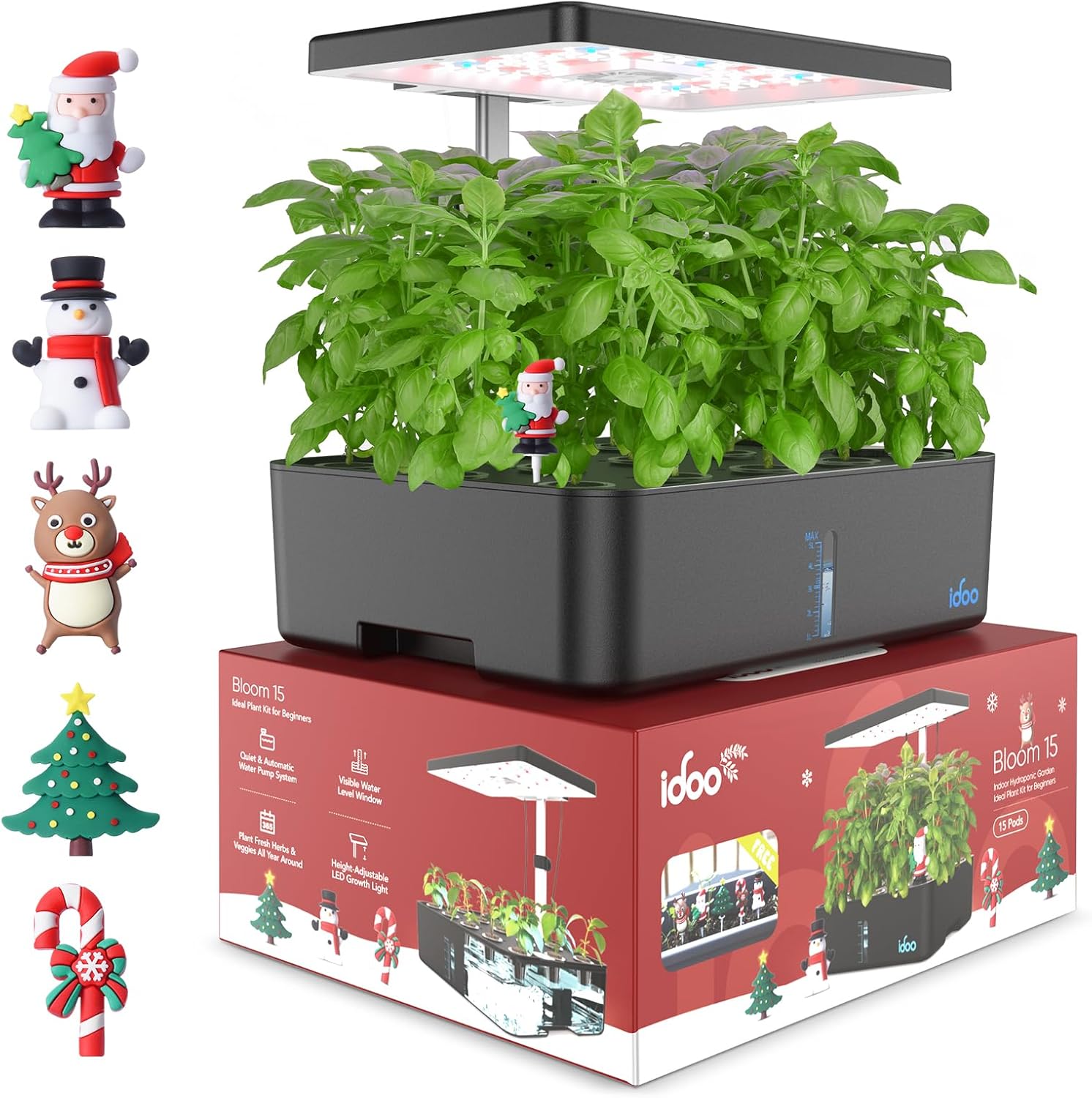 iDOO Hydroponics Growing System Kit, Advanced Indoor Herb Garden with LED Light - Perfect Birthday Gifts for Women Men Kids for Green Thumbs