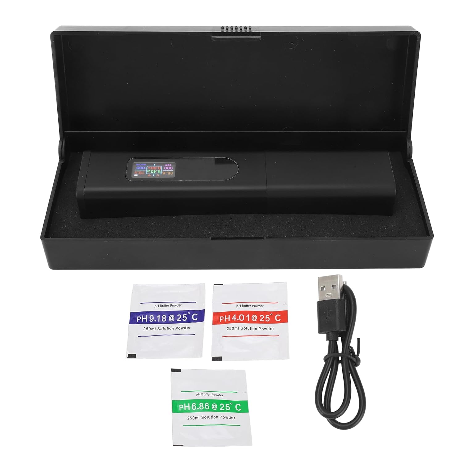 Water PH Meter, TDS Salt EC Water Quality Test Tool ABS Portable for Hydroponics