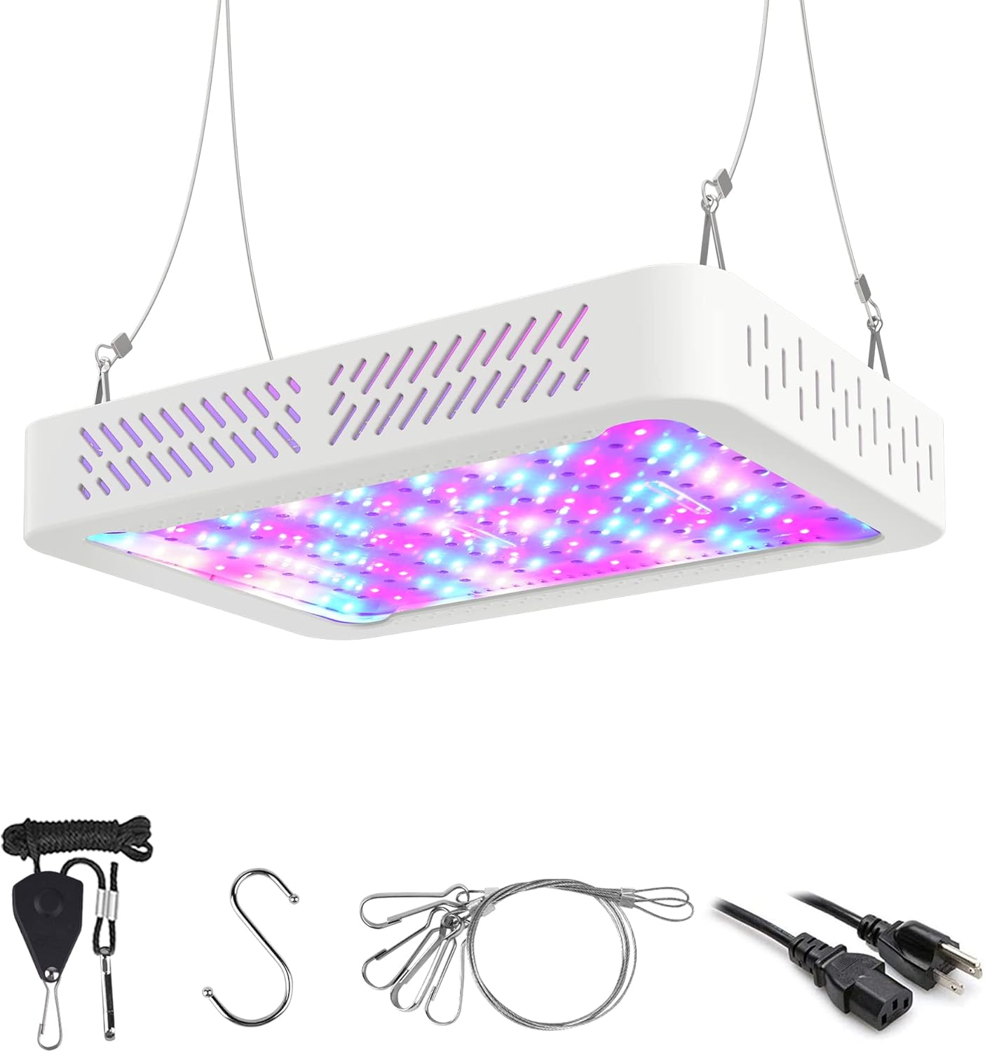 1000W LED Grow Light for Indoor Plants Full Spectrum Upgrade Dual Switch  Dual Chips Daisy Chain Plant Grow Lights for Seed Starting Veg and Flower Greenhouse (Actual Power 110W)