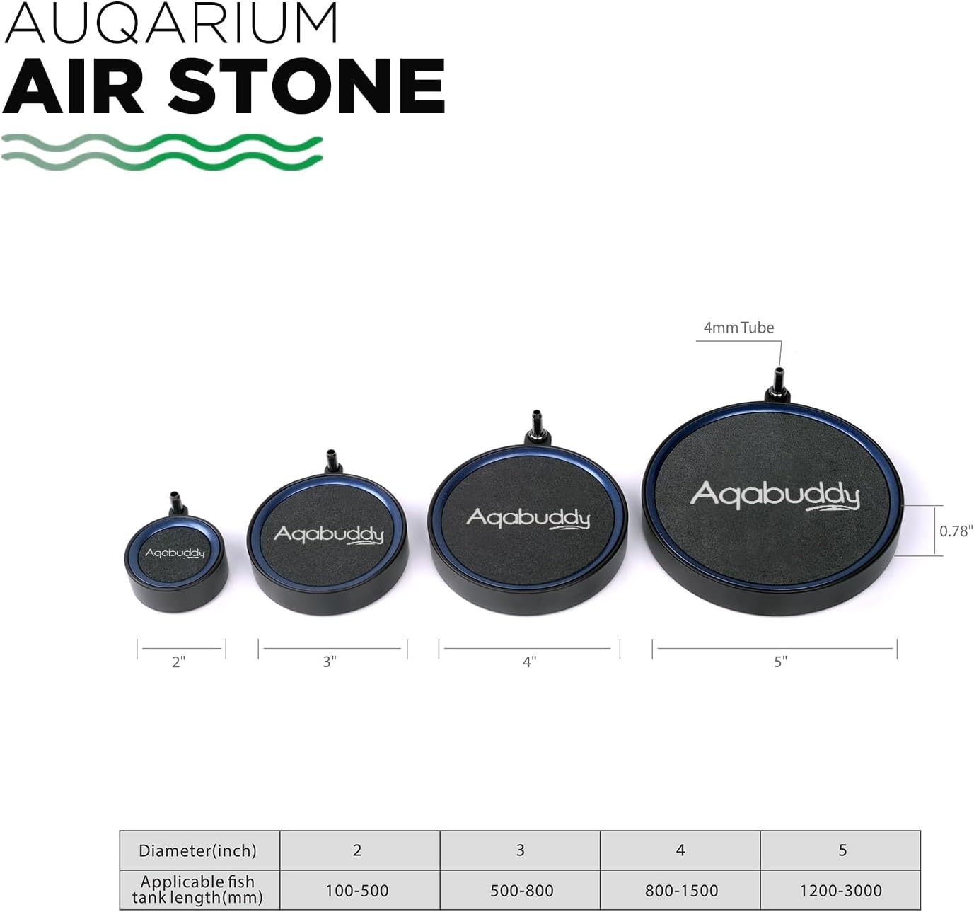 Air Stone for Aquarium Bubbler Stone 4 Inch Airstone for Fish Tank Oxygen Stone,Disc Bubble Diffuser Release Tool,Airstones for Hydroponics and Aquarium Fish Tank