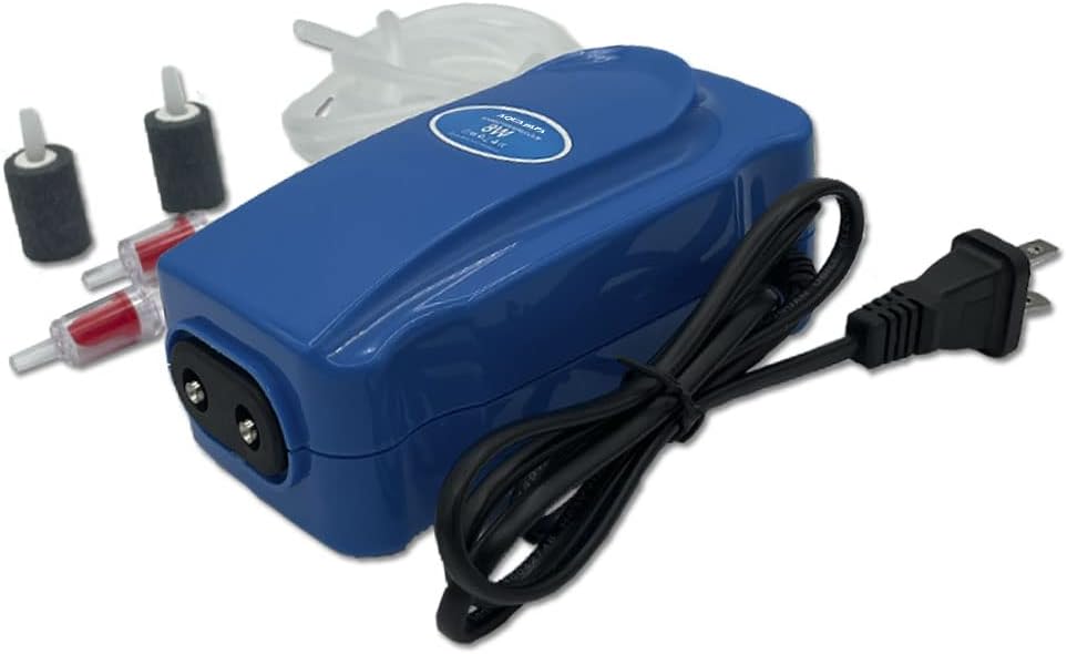 Aquarium Air Pump Kit for 20-100 Gallon Fish Tank, 8W 100GPH Adjustable Dual Outlets, Oxygen Aerator for Sponge Filter with Air Stone, Airline Tubing, Check Valve, Hydroponic Air Bubbler Pump