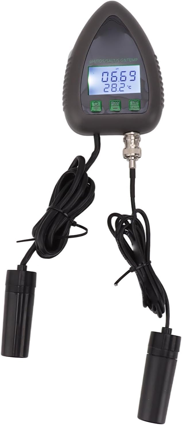 Focket Online Water Quality Monitor, Connection Water Quality Meter APP Control Salt SG Temp Testing Multi Parameter for Hydroponics (US Plug 110V)