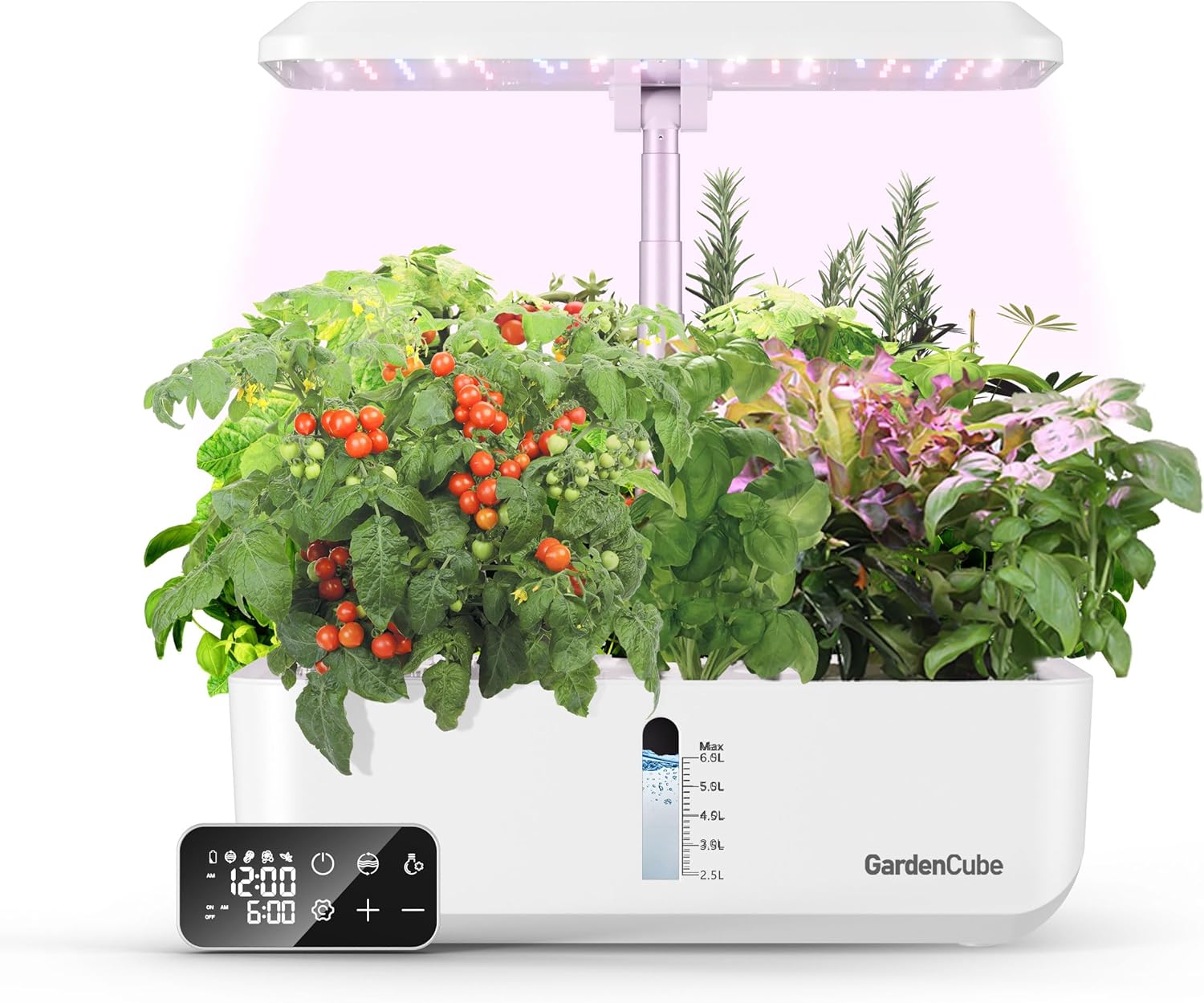 Indoor Hydroponics Growing System: 12 Pods Remote Control Herb Garden Customize Time with Auto LED Grow Light  Adjustable Height Plants Germination Kit Quiet - Gardening Gifts White