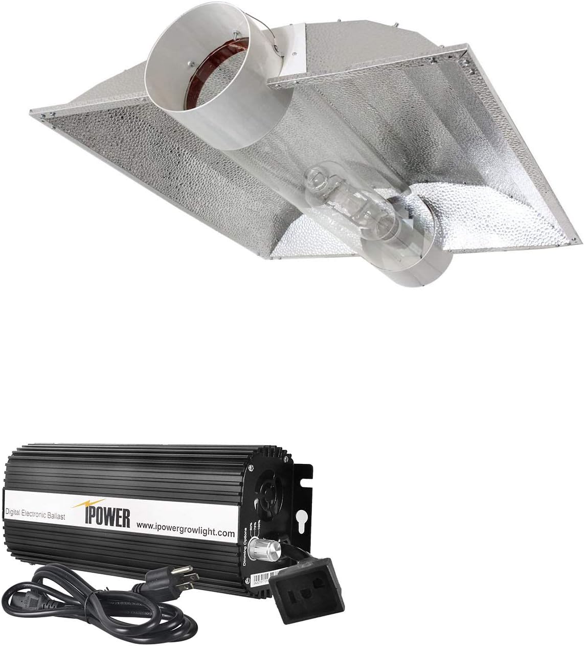 IPower 600W Digital Dimmable Ballast For HPS/MH Grow Lights - Hydroponic System Ballast With Cooling Fan