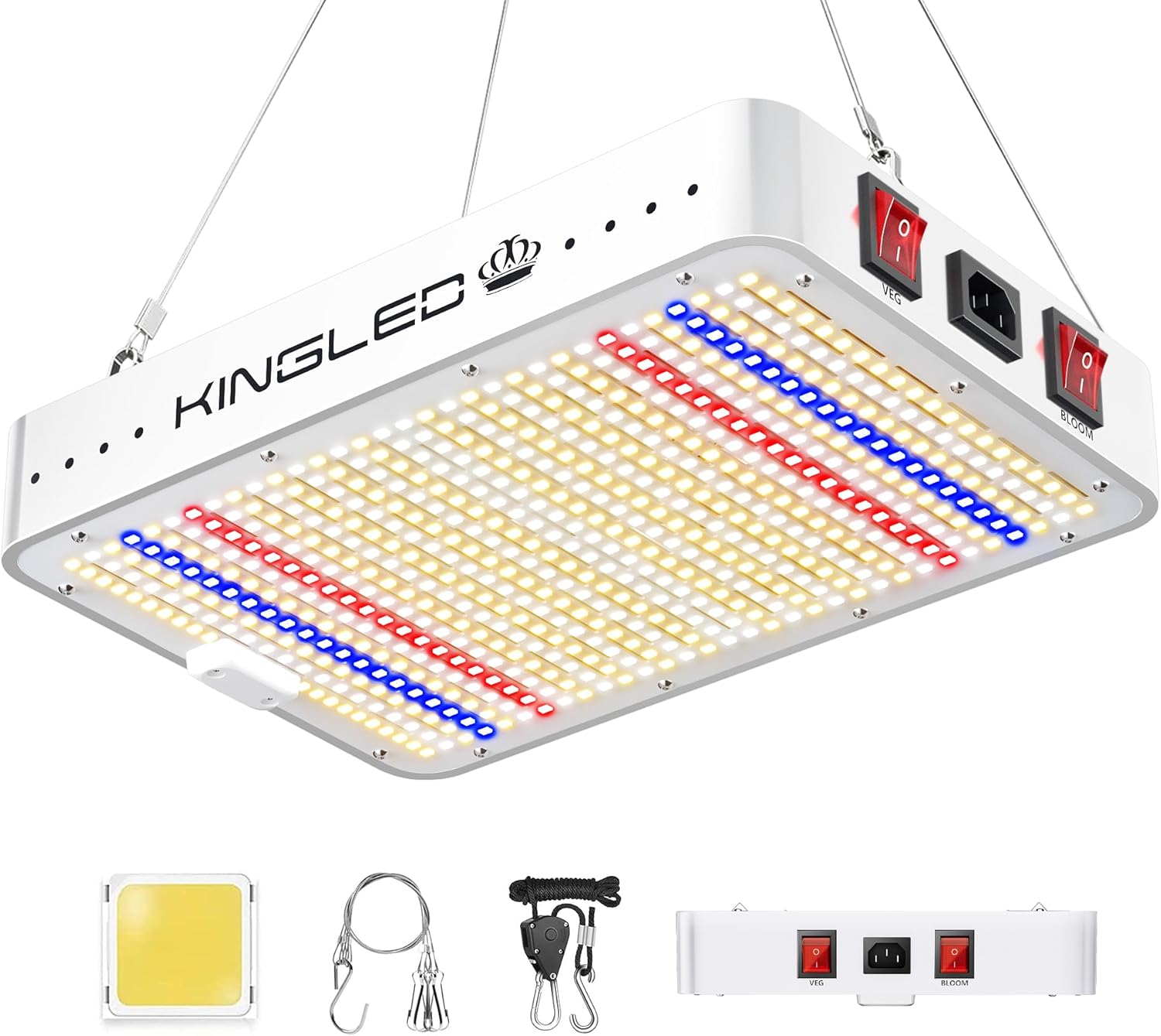 KingLED 2024 Newest KP1000 LED Grow Lights with Yield LEDs 2x2ft Coverage Full Spectrum Grow Lights for Indoor Hydroponic Plants Greenhouse Growing Lamps Veg Bloom Daul Mode