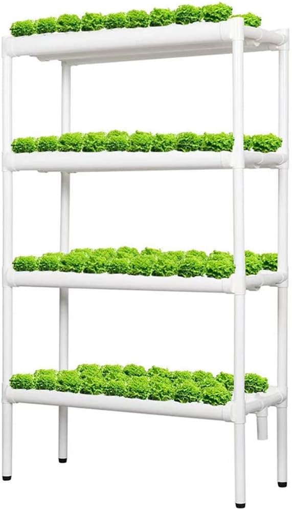 Lyfreen 4 Layers Hydroponics Growing System,Indoor Garden with 108pcs Net Pots Hydroponics Supplies Cups, Automatic Pump System Herb Garden Hydroponic Tower for Home Kitchen Gardening