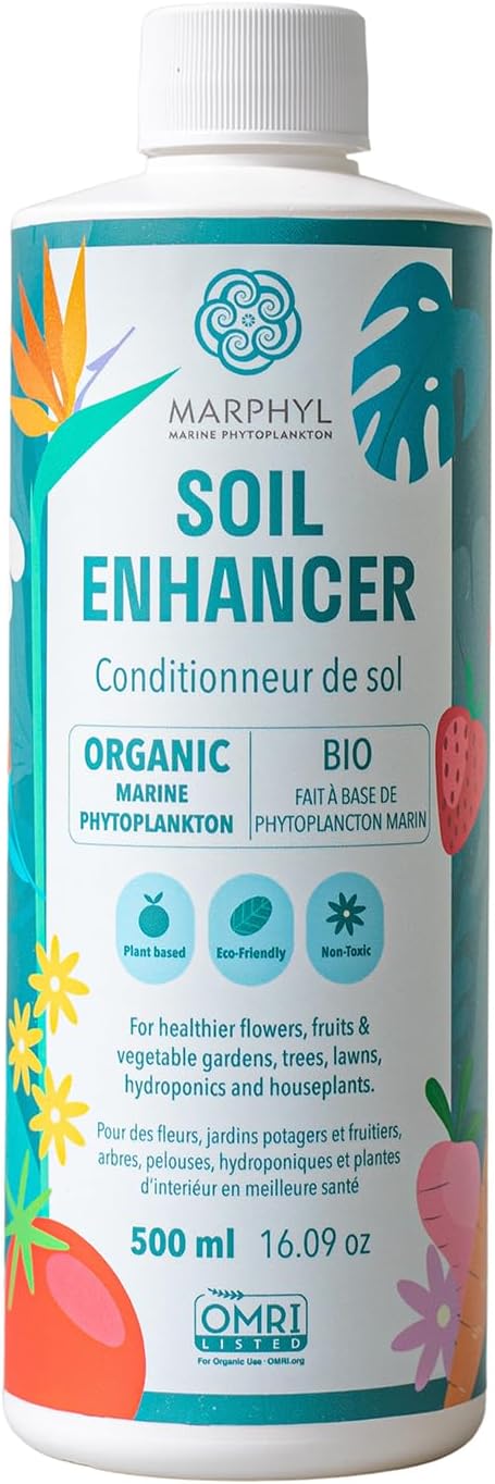 MARPHYL Organic Liquid Fertilizer - Outdoor  Indoor Plant Food - All-Purpose, Nutrient-Rich Lawn Fertilizer  Soil Enhancer for House Plants, Flowers, Vegetables, Succulents, Bamboo, Hydroponics