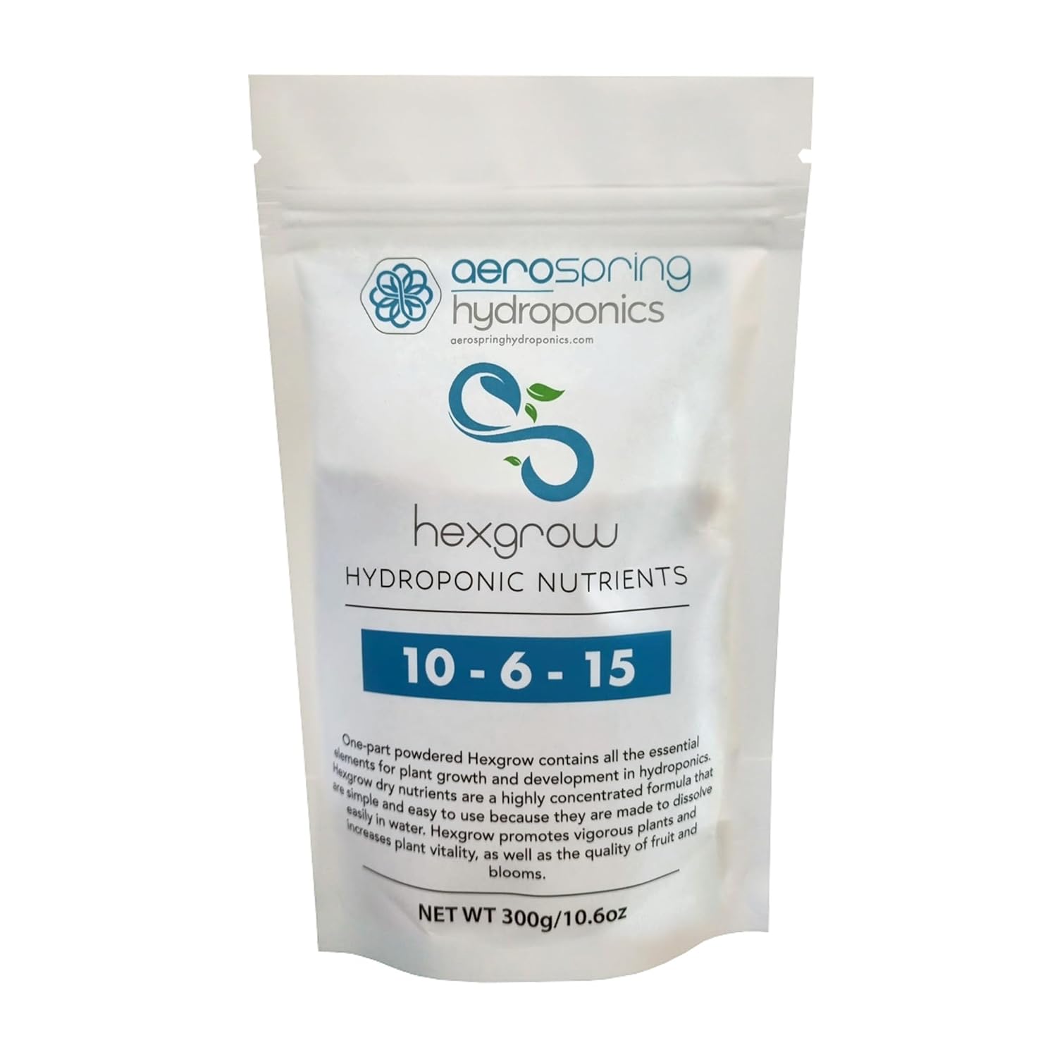 10-6-15 Hexgrow Powdered Hydroponic Nutrients - All-in-One Plant Food for Vigorous Plant Growth and Quality Fruit and Blooms