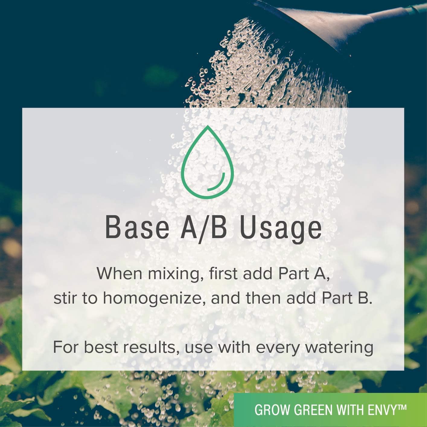 ENVY Part A (6-0-5)  Part B (1-5-6) - Two-Part Base Nutrients for Hydroponics, Soil  Coir (A/B Combo) (Quarts)