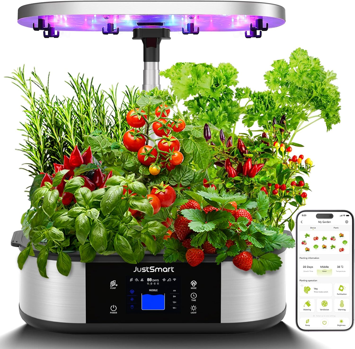 Litake WiFi 12 Pods Hydroponics Growing System Indoor Garden with APP Controlled and 3 Planting Modes, Up to 30, 48w 120 LED Light, Automatic Water-adding, Fertilization, Timer, Silent Pump, GS1 Max