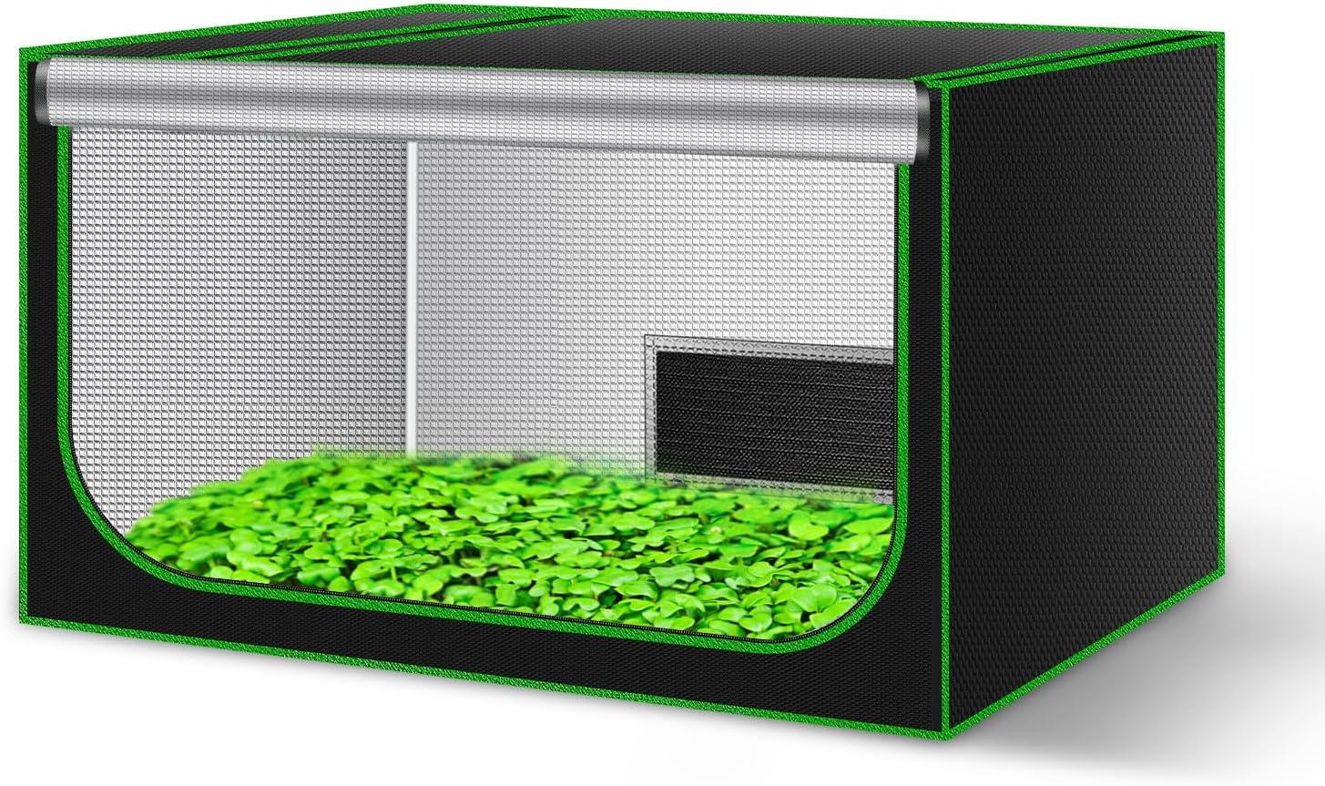 MELONFARM 2x2 Grow Tent, 24x24x48 High Reflective 600D Diamond Mylar Canvas with Observation Window and Floor Tray for Hydroponic Indoor Plant Growing