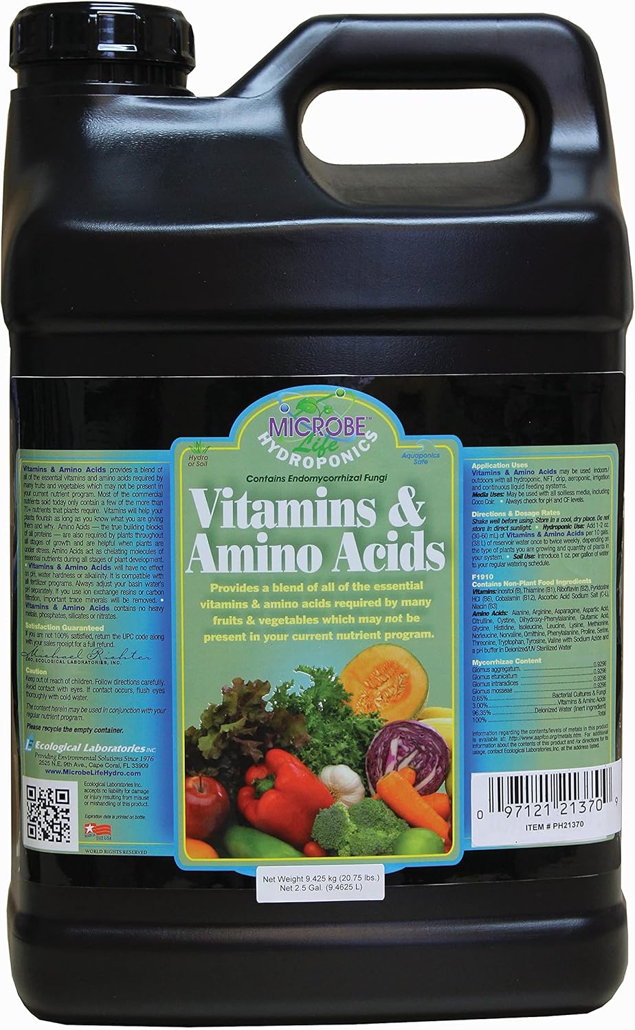 Microbe Life Hydroponics Premium Vitamins  Amino Acids Essential for Maximum Plant Growth and Root Uptake, Use with Any Feeding Systems Including Hydroponics or Soil, 1 Gallon