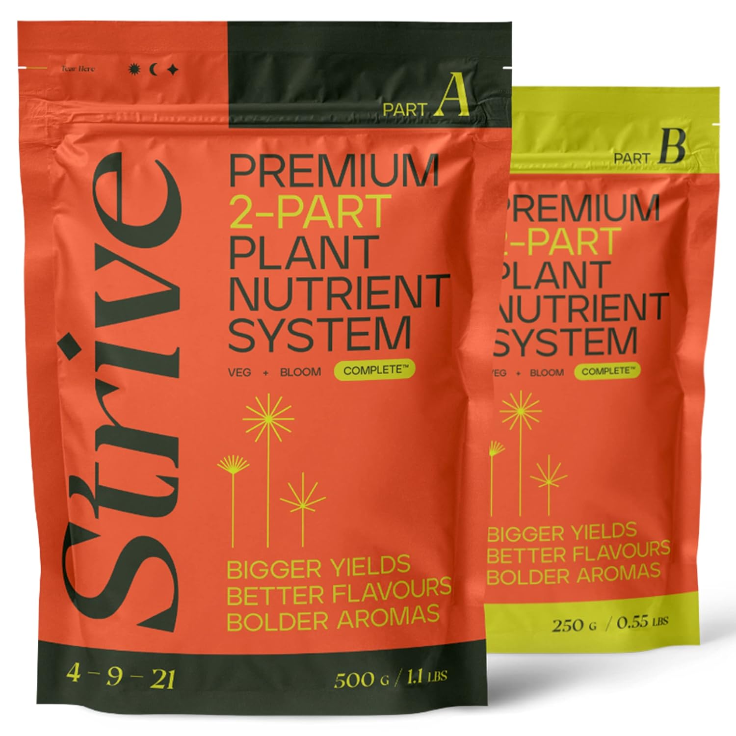 Strive Fertilizer Starter Kit Combo - Veg + Bloom General Hydroponic Nutrients - Indoor, Outdoor and Soil Growing Plant Food - Booster for Vegetables, Succulents, Flowers