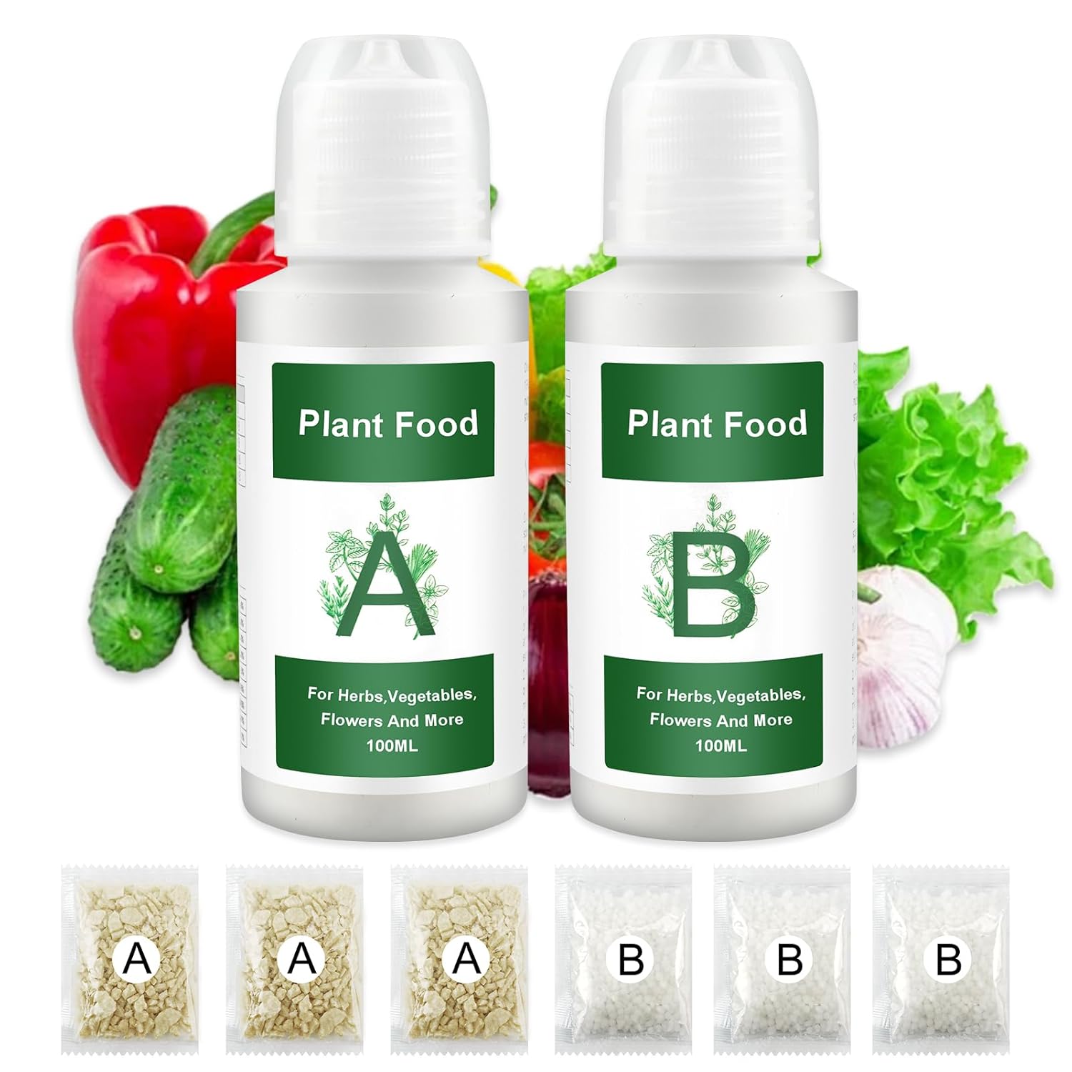 800ML Hydroponic Nutrients, AB Hydroponics Growing System for Indoor Plant Food Potted Houseplants, Vegetables Fruits Flowers Accessories