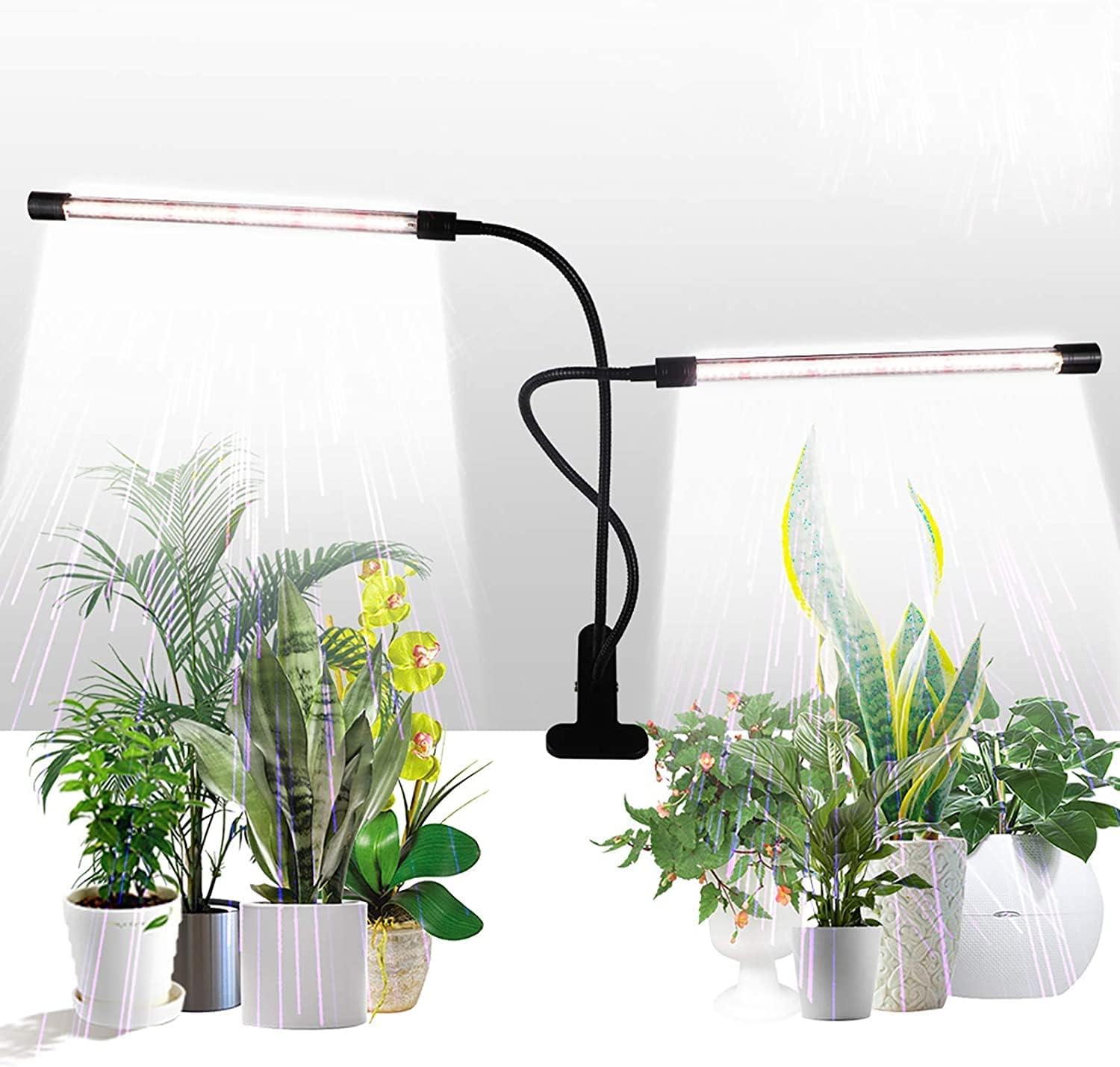 GHodec Grow Light,Full Spectrum White 84 LED Clip Plant Lights for Indoor Plants Growing, 4/8/12H Timer  5 Dimmable Levels