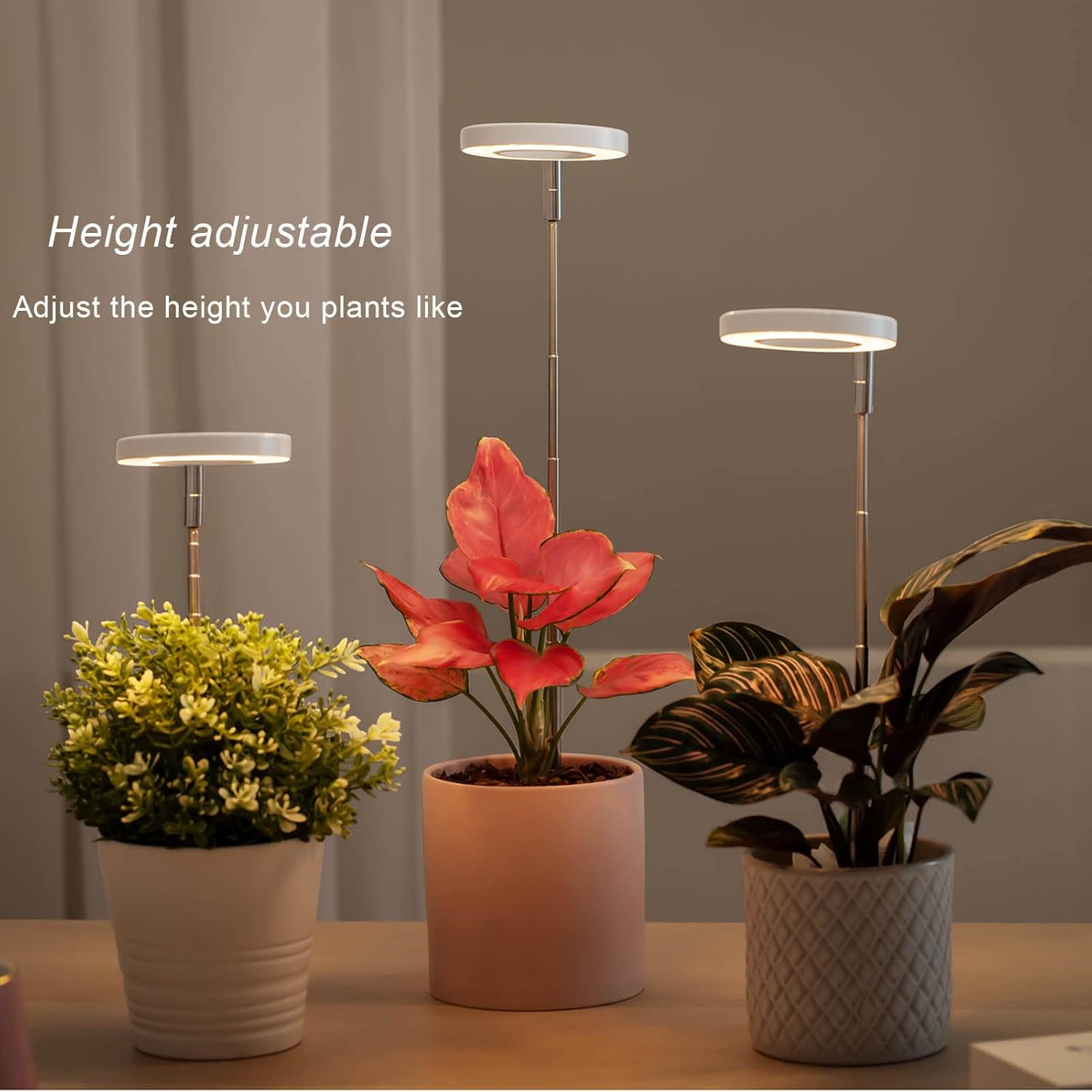 Plant Grow Light,yadoker LED Growing Light Full Spectrum for Indoor Plants,Height Adjustable, Automatic Timer, 5V Low Safe Voltage,Idea for Small Plant Light