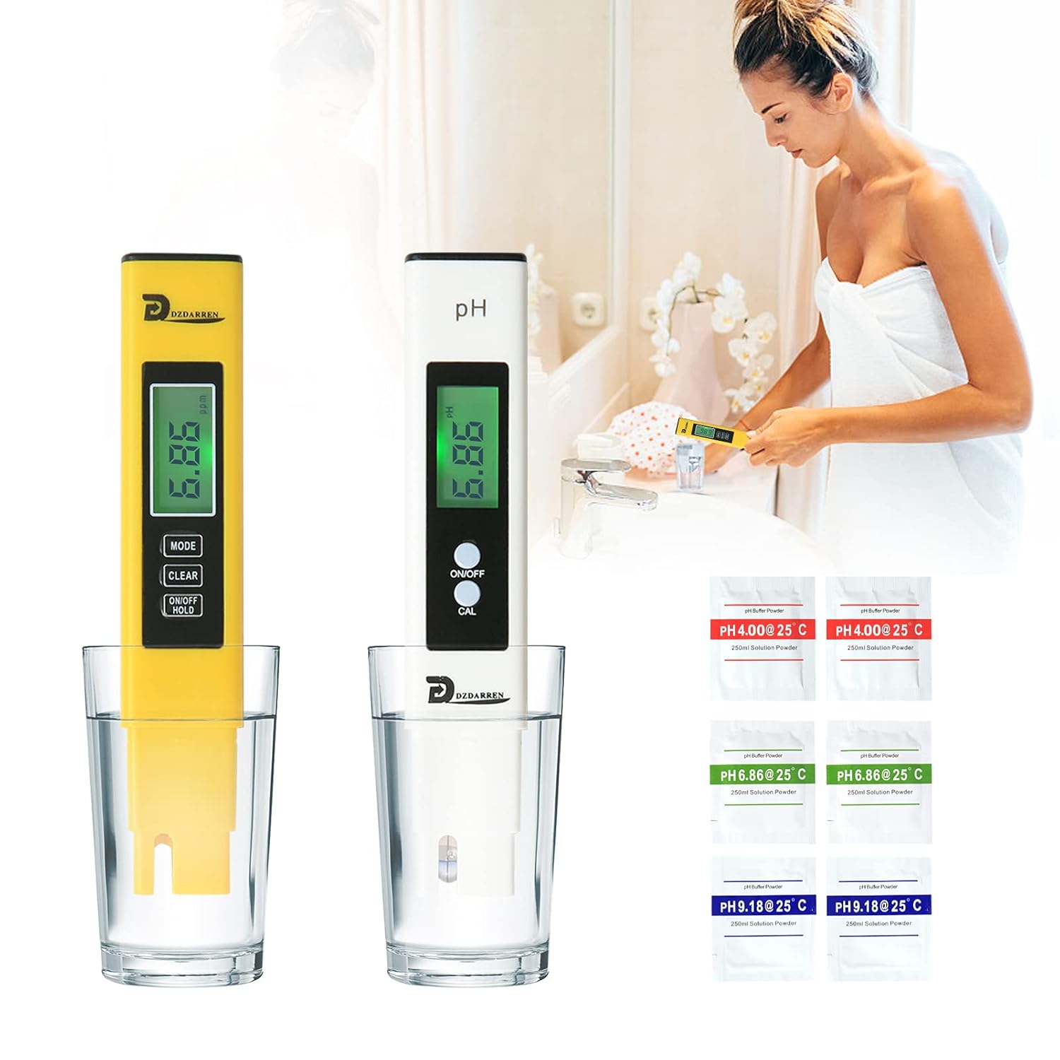 Upgraded PH TDS Meter Combo, Reliable for Drinking Water Hydroponics Aquarium Swimming Pool, High Accuracy Low Impedance PH PPM EC Temperature Digital Backlit Water Tester Kits