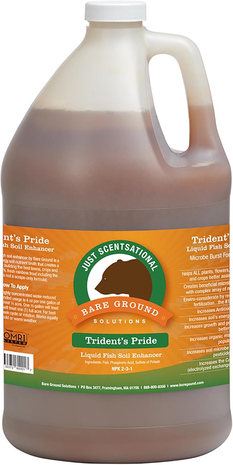 TP-128G Tridents Pride Organic Liquid Fish Hydroponic Soil Fertilizer, 128 oz (1 Gallon)