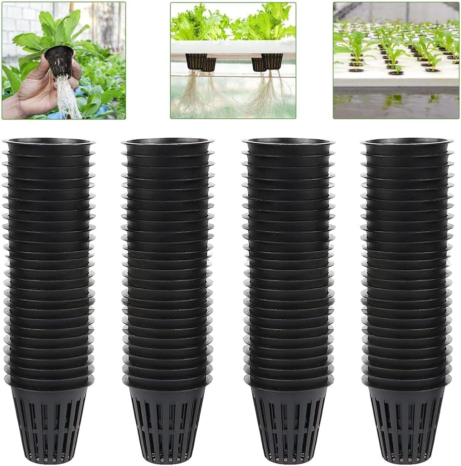 100 PCS 2 Inch Heavy Duty Net Pots,Hydroponic Cups,Garden Slotted Mesh Net Cups,Plant Nursery Net Pots for Hydroponics