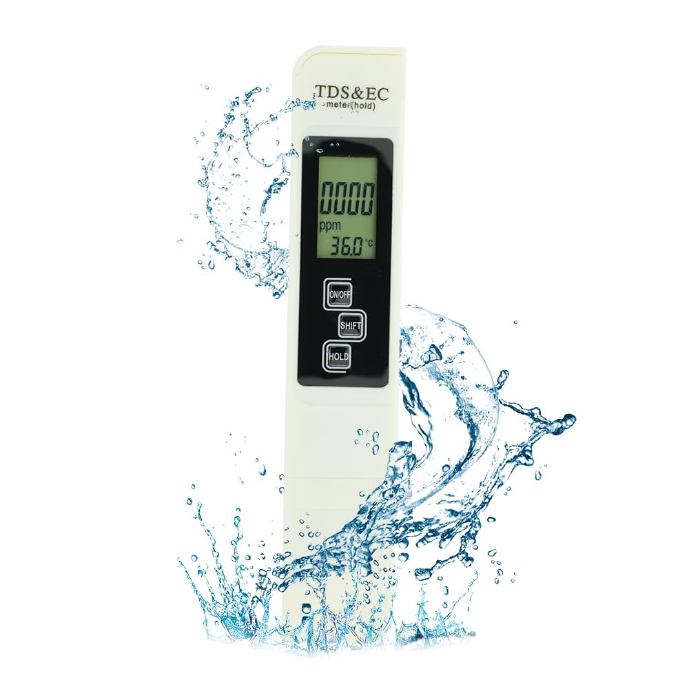 TAEIING Water Quality Tester, TDS EC Temp Meter 3-in-1 Set for Drinking Water, Swimming Pool, Hydroponics, RO System, Aquarium…