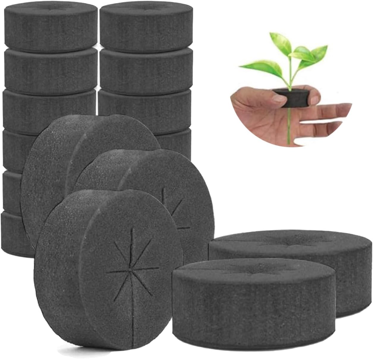 50 Pack Cloning Collars Inserts Premium Grade Foam, DIY Foam Cloner Inserts, Spoke Design Cloning Collar Inserts Hydroponic Tower Aero Garden Pods, Ideal for Net Pots, Aeroponics