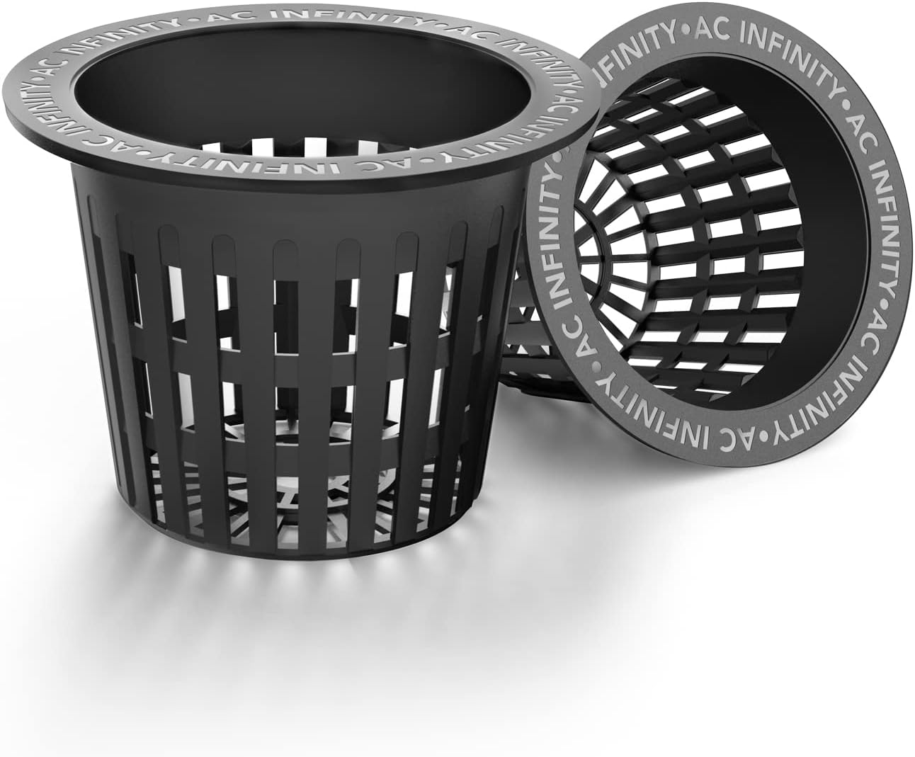 AC Infinity Net Cups 3-Inch, Heavy Duty Garden Slotted Net Pots with Wide Lip Rims, 25-Pack Black Bucket Basket for Indoor Outdoor Growing, Orchids, Aquaponics, Hydroponics