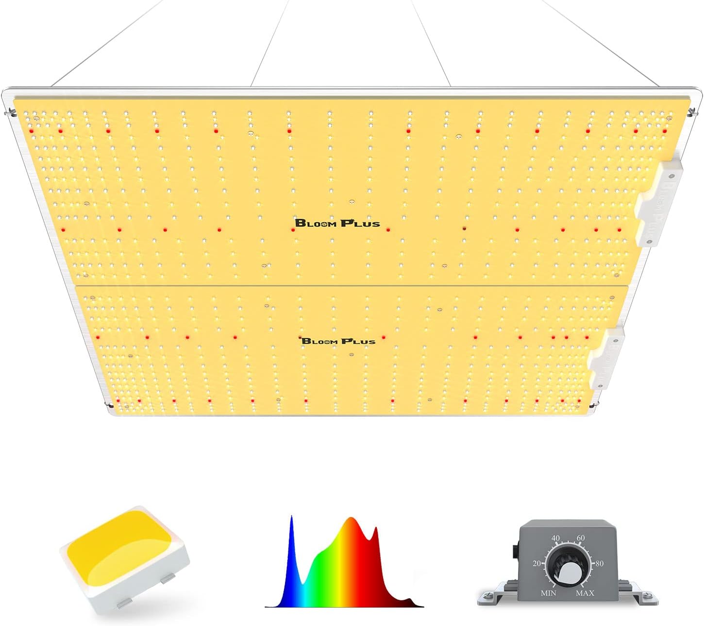 Bloom Plus Latest XP4000 LED Grow Light with Samsung LM301B Diodes 400W Upgraded Dimmable 5x5 ft Coverage Full Spectrum Plant Grow Light for Indoor Plants Seeding Veg Bloom Hydroponic Growing Lamps