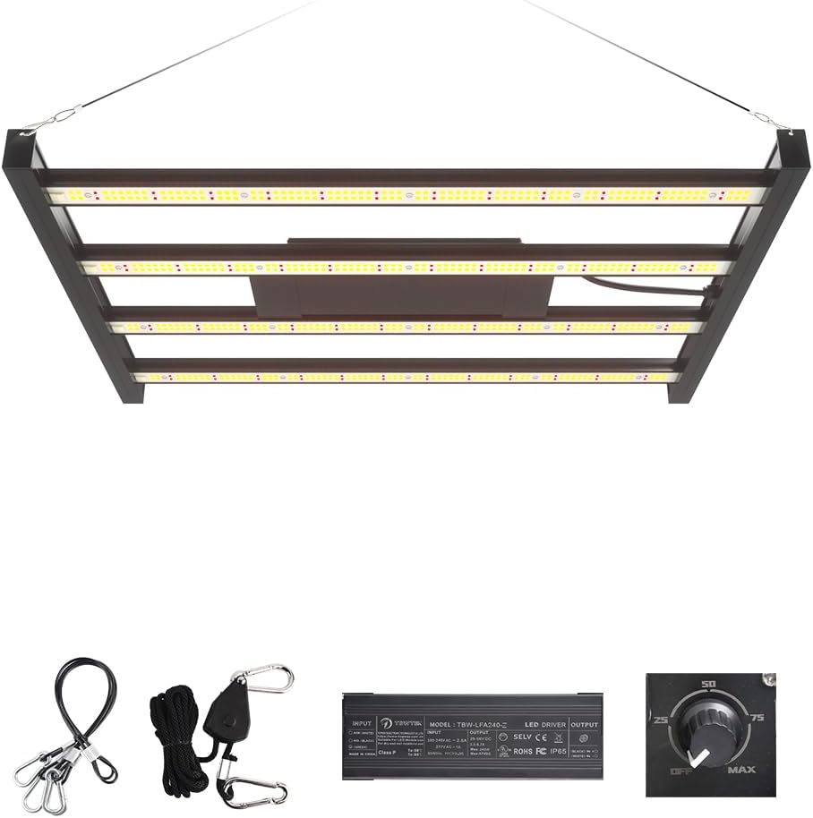 CANAGROW CG2400 LED Grow Light for Indoor Plants 4x4ft Coverage with High Yield Diodes, Sunlike Full Spectrum Dimmable Growing Lamps for Hydroponic Indoor Seeding Veg Bloom Greenhouse
