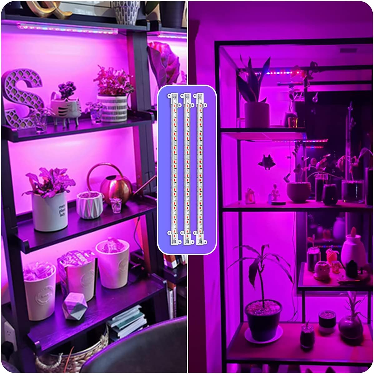 GYTF LED Grow Light Strips, 3500K 90-Bulb Full Spectrum Dimmable Plant Growing Lamp Bars with Auto ON/Off Timer for Indoor Plants Succulents Seeds Starting Hydroponics, Extendable Design