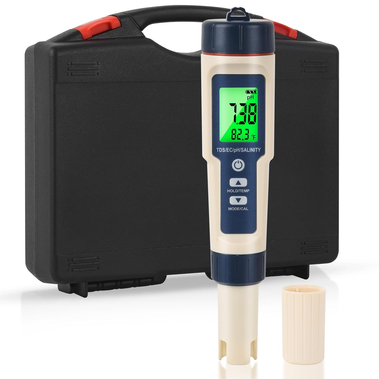 PH Meter  TDS Meter, 5 in 1 Salinity PH Temp EC and TDS Tester, 0.01 High Accuracy Digital Display, LCD Backlit, ATC, IP67, for Swimming Pool, Drinking Water, Hydroponics and Aquarium