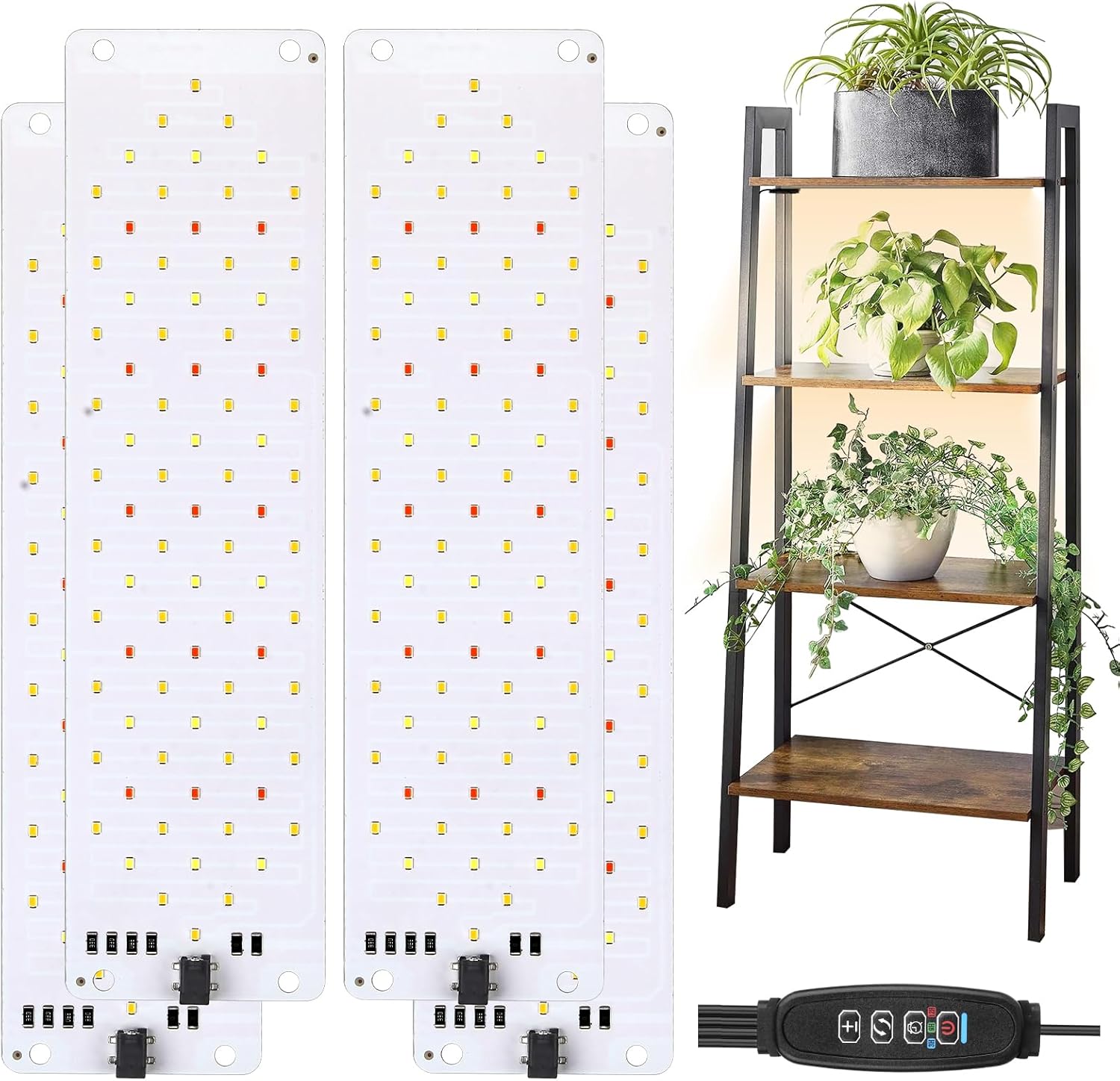 Sondiko Grow Lights for Indoor Plants, 316 LEDs Premium Full Spectrum Grow Light, 40W Plant Light with 4/8/12H Timer, 3 Light Modes, 10 Dimmable Levels Plant Growing Light Fixtures(4Pcs)