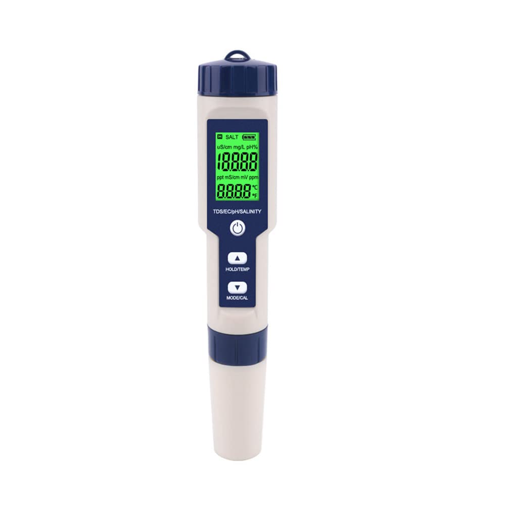 5 in 1 PH Meter Gomass 0.01 High Accuracy ph Tester Digital for Water TDS/EC/Salt/Temp/PH Pen, PPM Meter Water Tester Drinking Water, Hydroponics, Plants, Aquarium and Pool