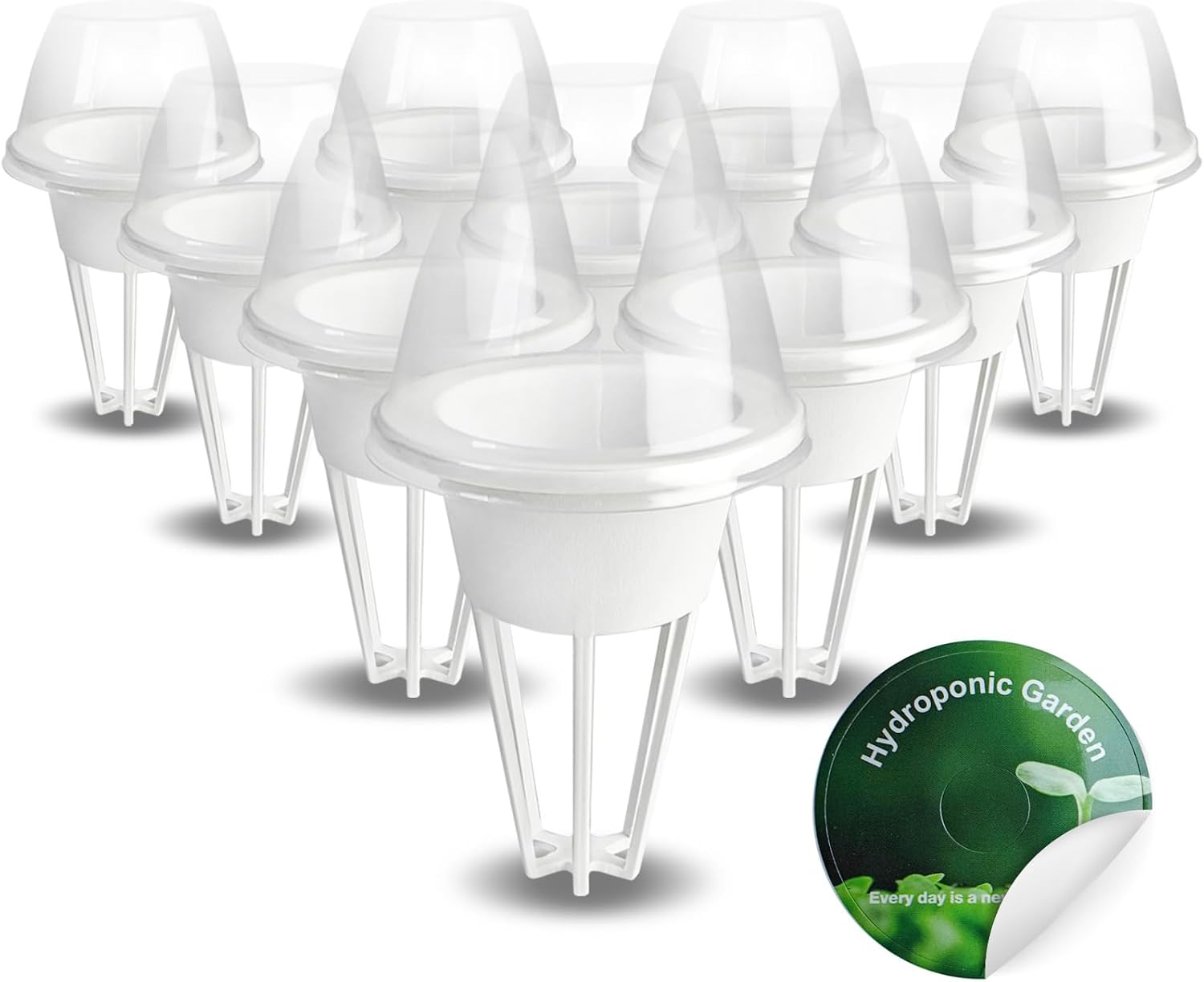 Hydroponic Grow Basket  Dome (10 Pack), Reusable and Durable Replacement for Seed Pod Kit, Compatible with AeroGarden Indoor Hydroponic Growing System Accessories