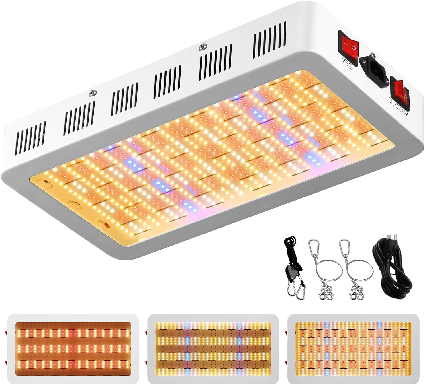 P1500 Full Spectrum Led Grow Light Veg Bloom Daul Mode, Upgraded Daisy Chain LED Grow Lights for Indoor Plants, Plant Growing Lamps for Indoor Hydroponic,Best for2x2ft, 3x3ft Tent.