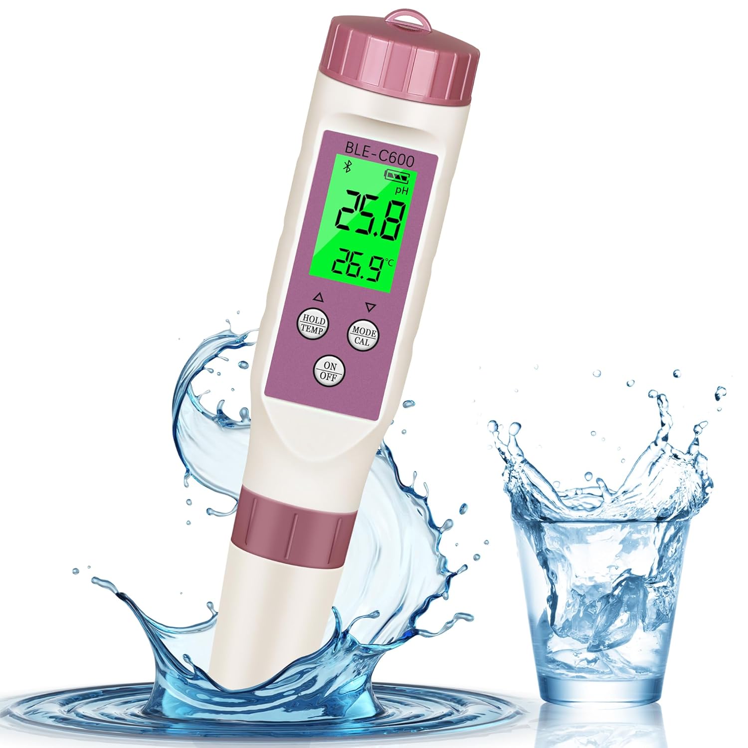 PH Meter 7-in-1 Tds Meter/Salinity Tester/pH Meter/EC Meter/Orp Meter/S.G Meter/Temp ph Tester Digital,PH Meter for Water 0.01pH Accuracy,Tds Meter with ATC.