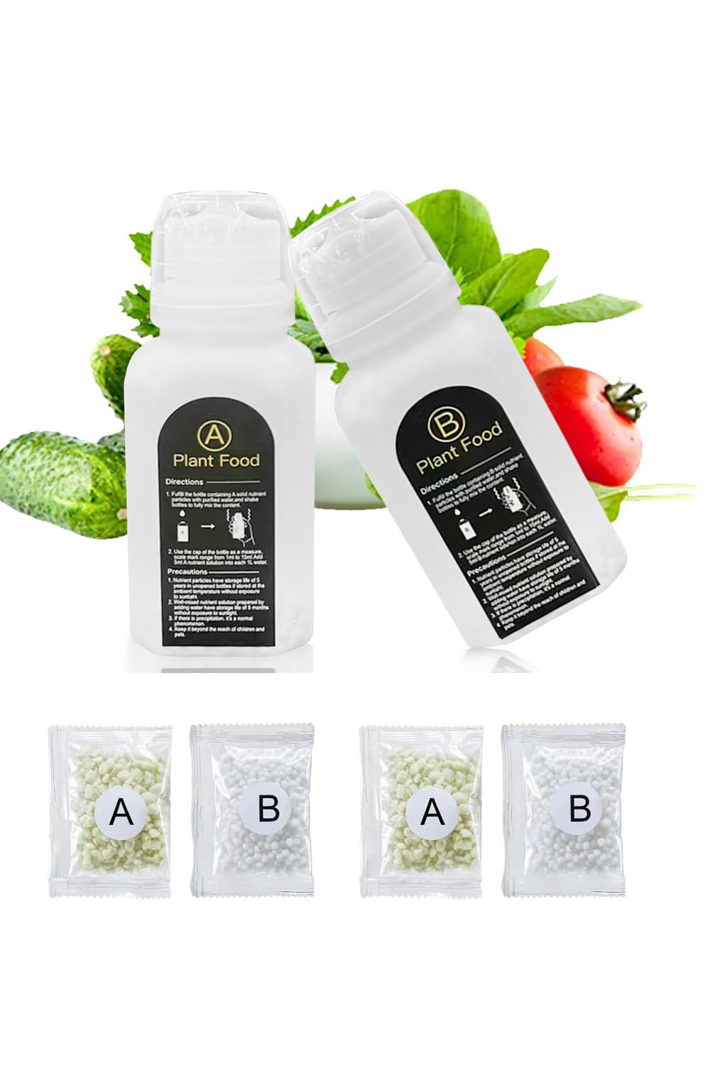 Plant Food Hydroponics Nutrients Supplies Hydroponic Growing System General AB Plants Food for Vegetables Fruits Flowers Thrive - Indoor Herb Garden Plants Accessories