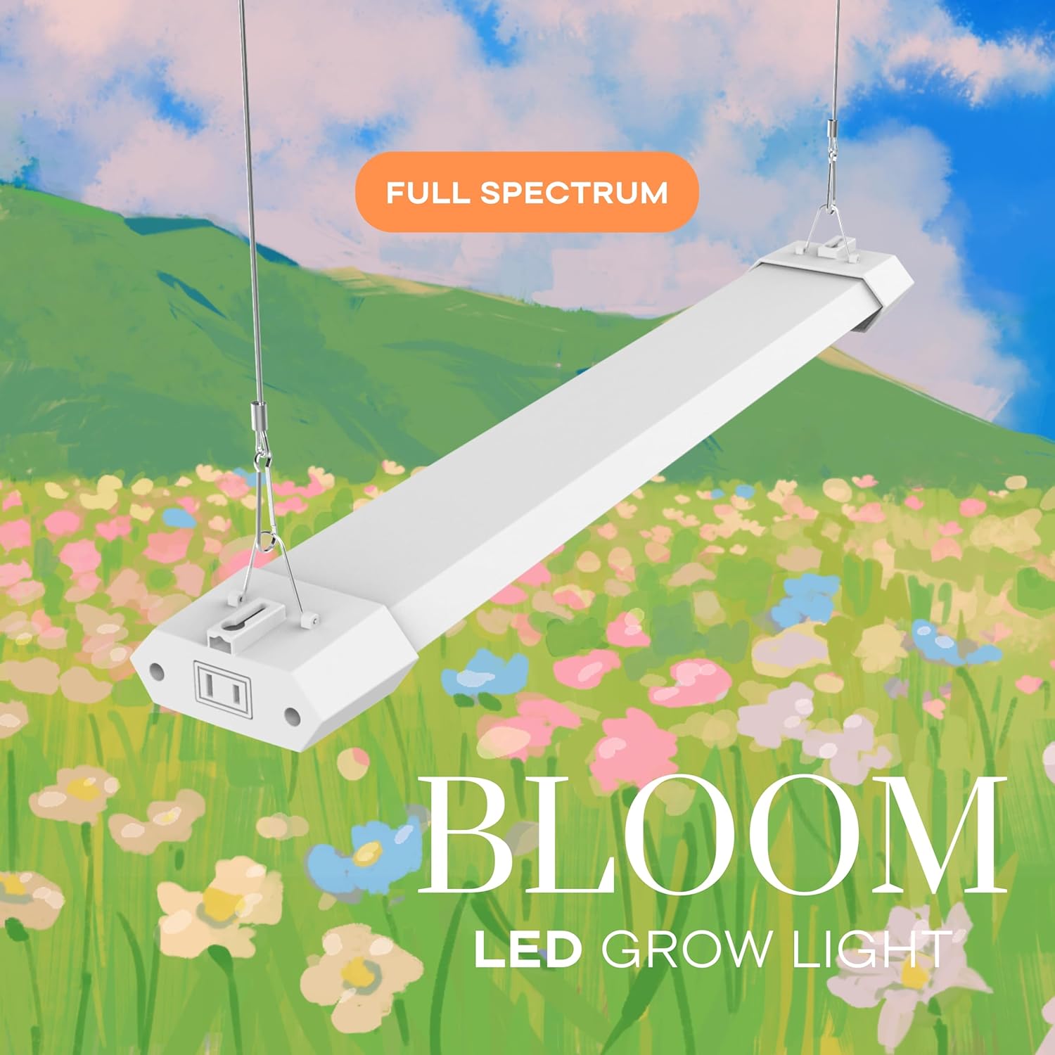 2 in 1 LED Bloom Grow Light 2FT Full Spectrum with Veg Flower Switch Linkable for Indoor Plant Seedling Vegetative Flowering Greenhouse Hydroponic