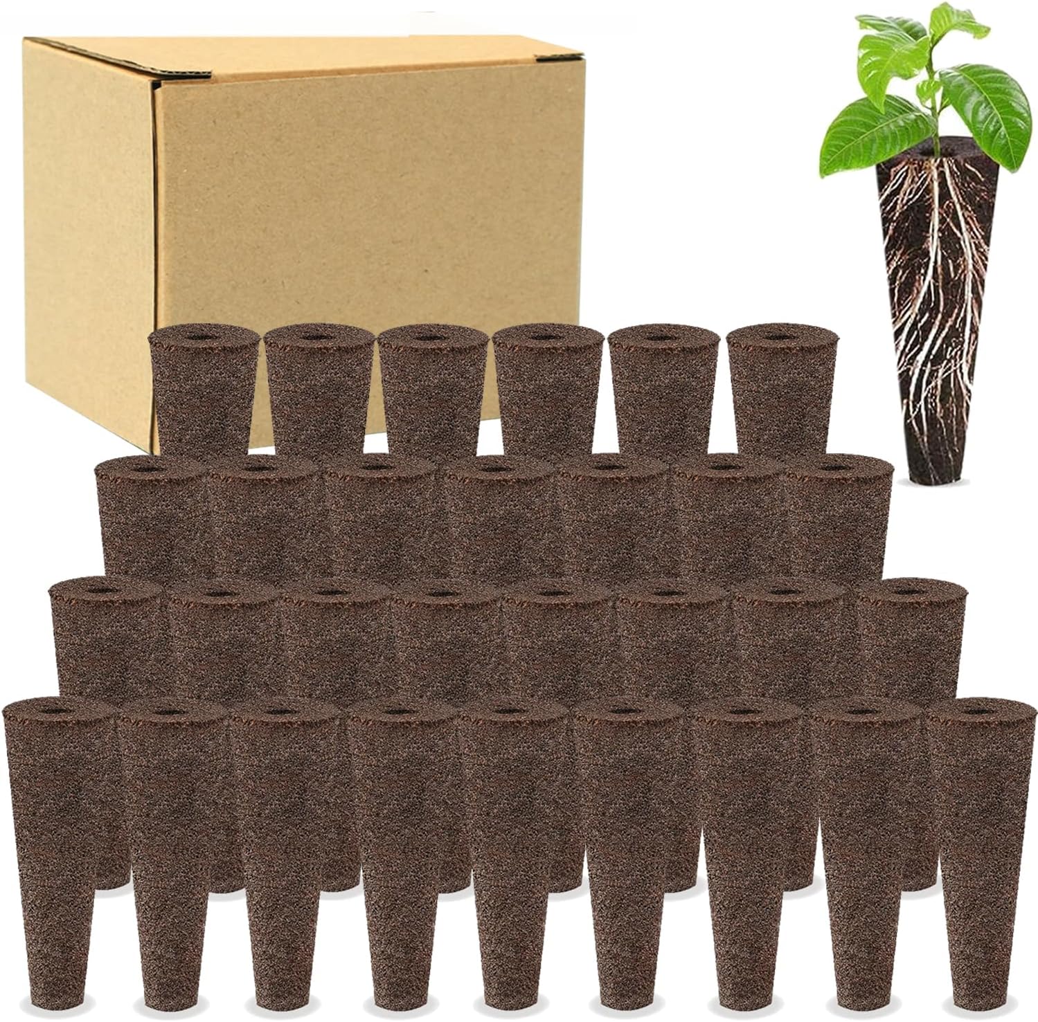 30 Pack Grow Sponges Seed Pods Kit for AeroGarden, Plant Seed Starters Sponges Compatible with Hydroponics Supplies Seed Pods Replacement Root Growth Sponges Gardening Accessories