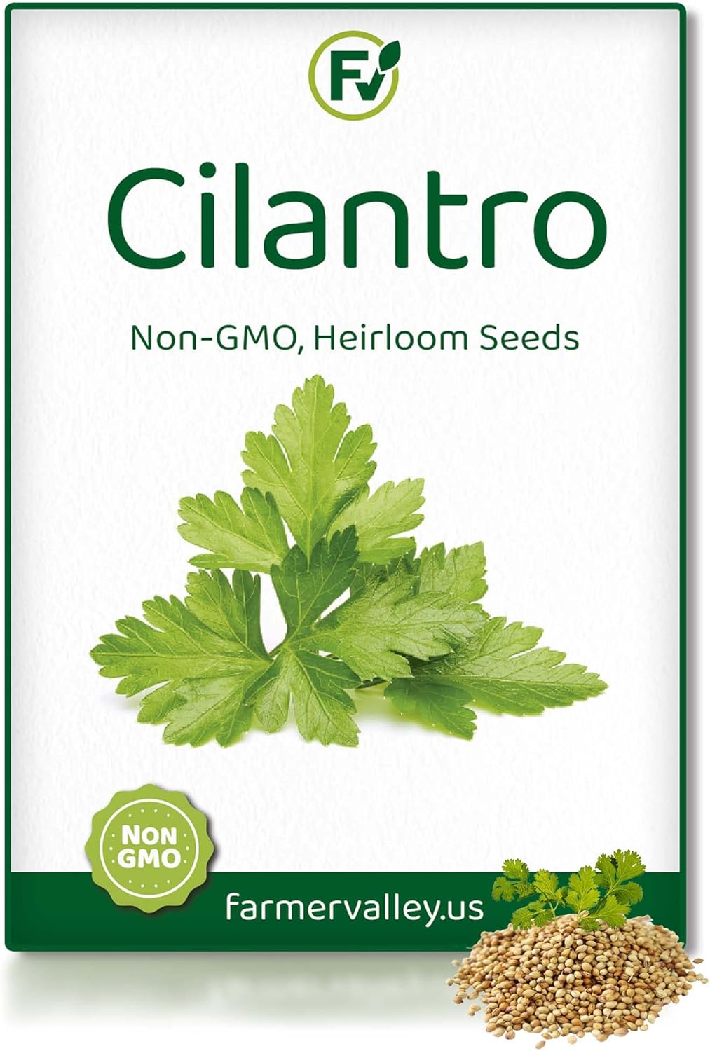 Cilantro Seeds for Planting Home Garden Herbs - Individual Pack of 300+ Heirloom Seeds, Suitable for Outdoors, Indoors, and Hydroponics - Non-GMO, Non-Hybrid, Untreated, and USA Grown Variety
