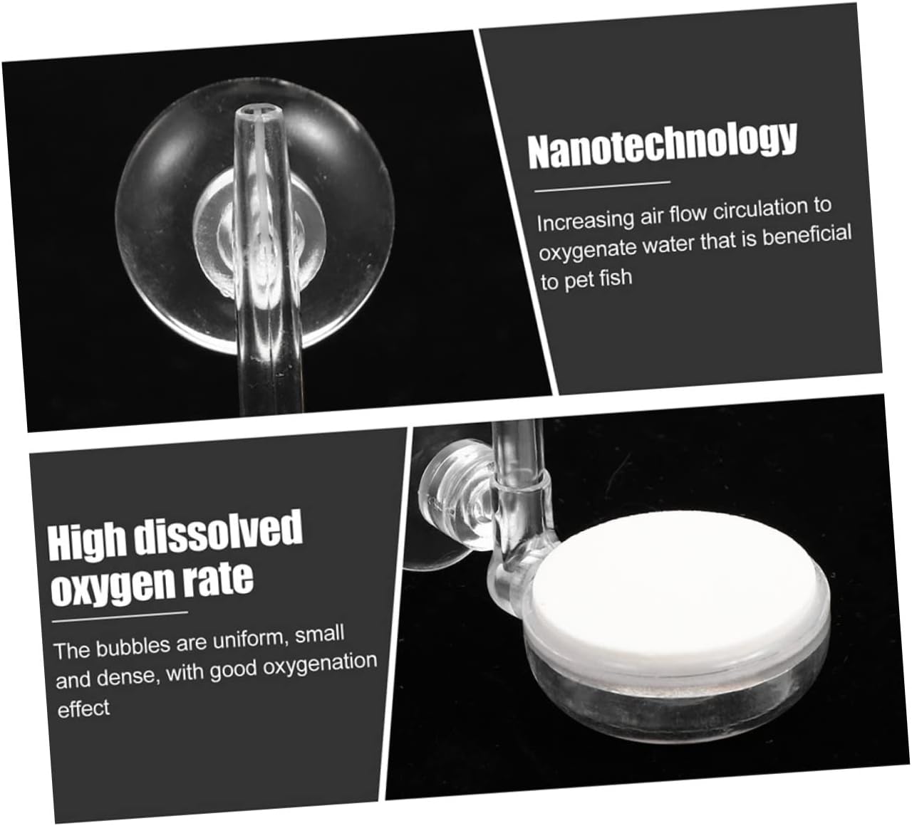 4 Sets Fish Tank Aquarium Air Kit Air Stone Fish Tank 10 Gallon Quiet Oxygen Diffuser for Fish Tank Hydroponic Air Airstone Nano for Fish Tank Equipment Acrylic