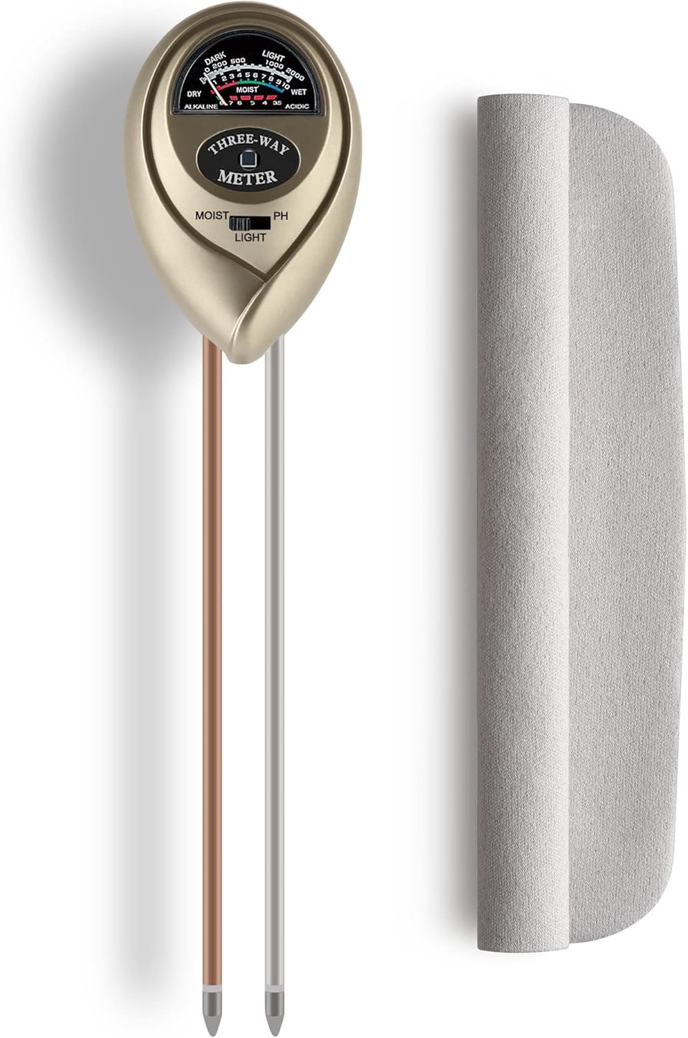 Plant Water Meter 3-in-1 Soil Moisture/Light/pH Tester for Plants Gardening Tool Kit Soil Hygrometer Sensor for Indoor  Outdoor Golden