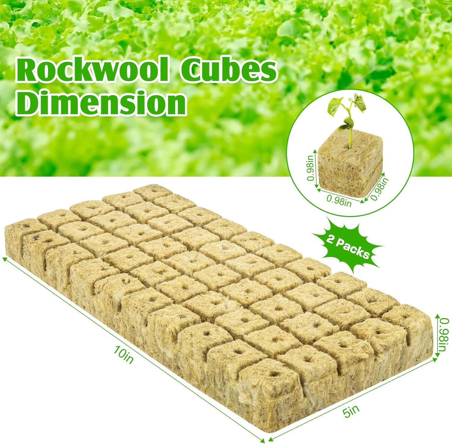 1 Rockwool Cubes, Starter Plugs Stonewool Grow Cubes, Rock Wool Seed Starters Clone Plants for Seedlings Cuttings, Soilless Cultivation, Hydroponics, Plant Propagation Kit (2 Sheets, 100 Plugs) 1 Rockwool Cubes, Starter Plugs Stonewool Grow Cubes, Rock Wool Seed Starters Clone Plants for Seedlings Cuttings, Soilless Cultivation, Hydroponics, Plant Propagation Kit (2 Sheets, 100 Plugs)