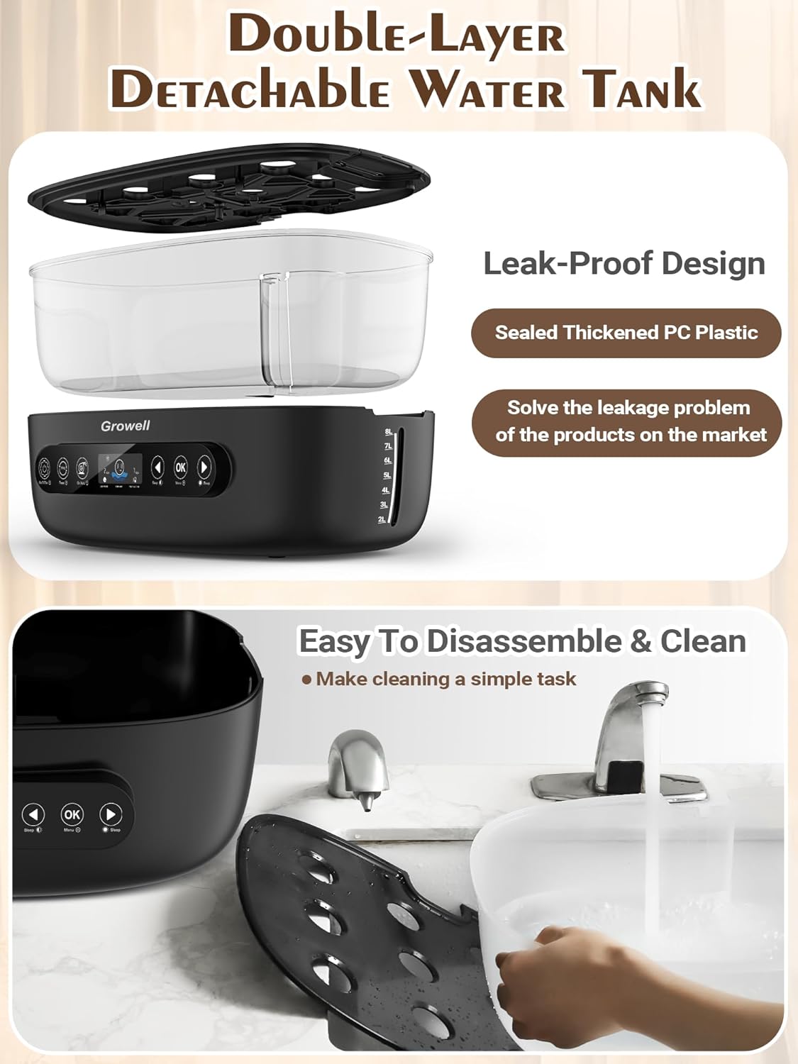 Hydroponics Growing System 12 Pods, Growell Smart Herb Garden with 96 38W LED Grow Lights, 10L Double-Layer Water Tank, Customizable Cultivation Program, Indoor Garden for Home Kitchen, Office (Black)