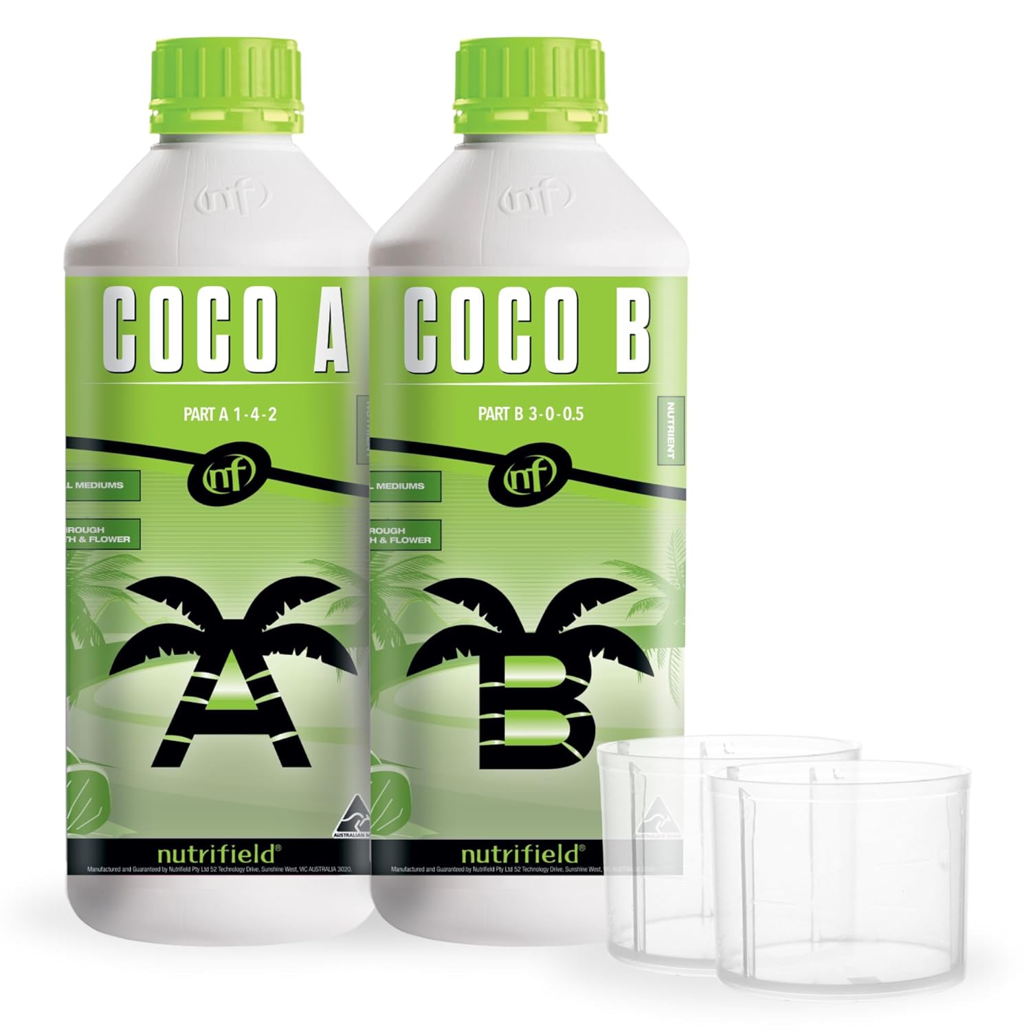 Plant Nutrients Liquid Fertilizer 500 ML A 1-4-2  500 ML B 3-0-0.5 Plant Food Support Plant Growth Throughout Entire Cycle Veg and Flower Indoor Outdoor Hydroponic Coco Garden (500 ml)