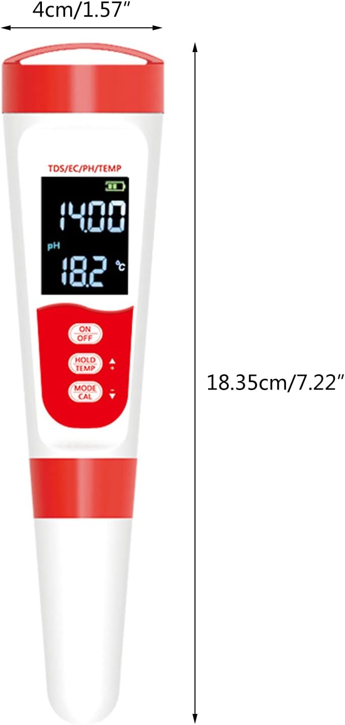 Yuly 4-in-1 Digital Meter With TDS EC Temp Function 0-14.0 Measurement Range Water Quality Tester For Hydroponics Water Quality Monitor Aquarium TDS EC Temp Function 0-14.0 Measurement Range Yuly 4-in-1 Digital Meter With TDS EC Temp Function 0-14.0 Measurement Range Water Quality Tester For Hydroponics Water Quality Monitor Aquarium TDS EC Temp Function 0-14.0 Measurement Range