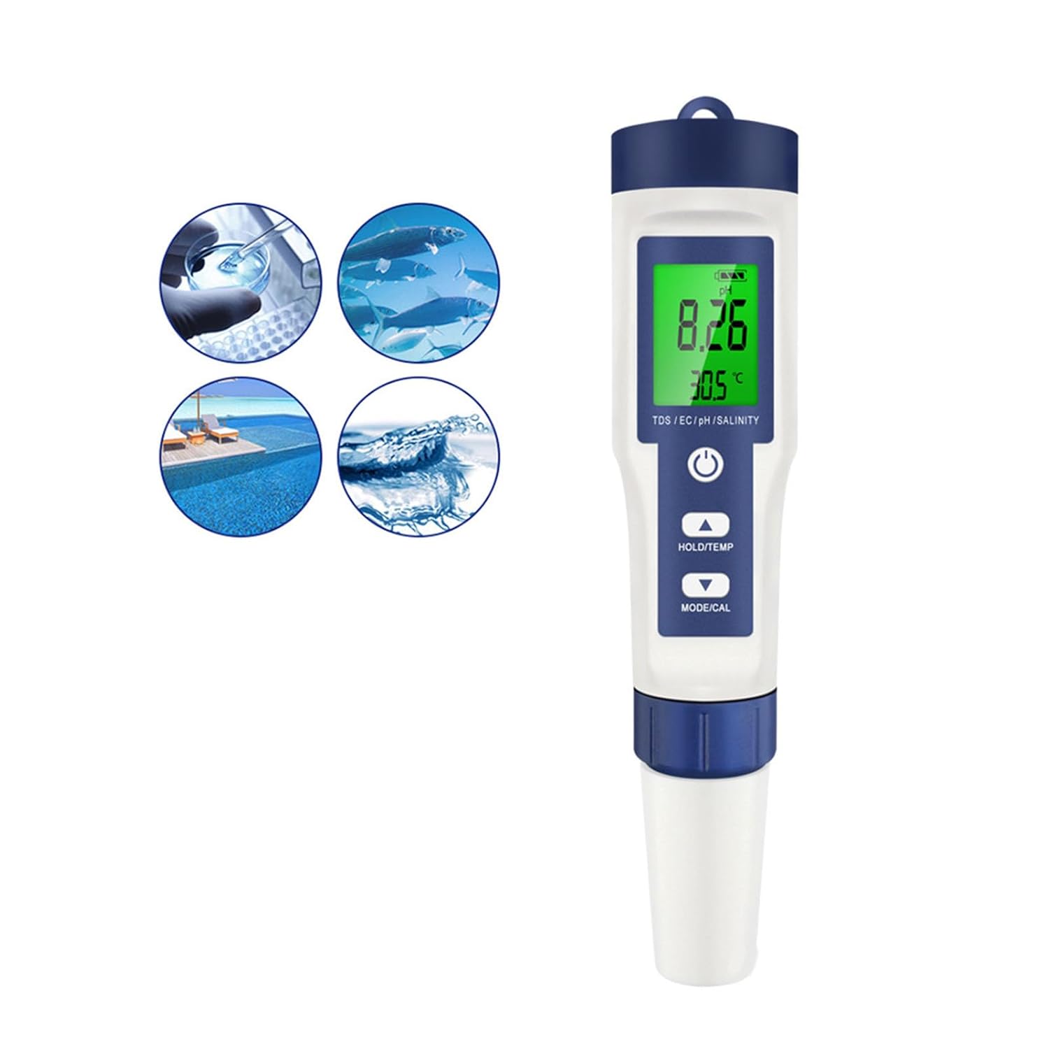 Lightweight Digital PH Meter 5 in 1 Water Quality Tester with Back Light PH/TDS/EC/Salinity/Temp Meter ATC- for Pool Water Analysis Tool Digital PH Meter Water Testing Equipment PH Measuring Portable Lightweight Digital PH Meter 5 in 1 Water Quality Tester with Back Light PH/TDS/EC/Salinity/Temp Meter ATC- for Pool Water Analysis Tool Digital PH Meter Water Testing Equipment PH Measuring Portable