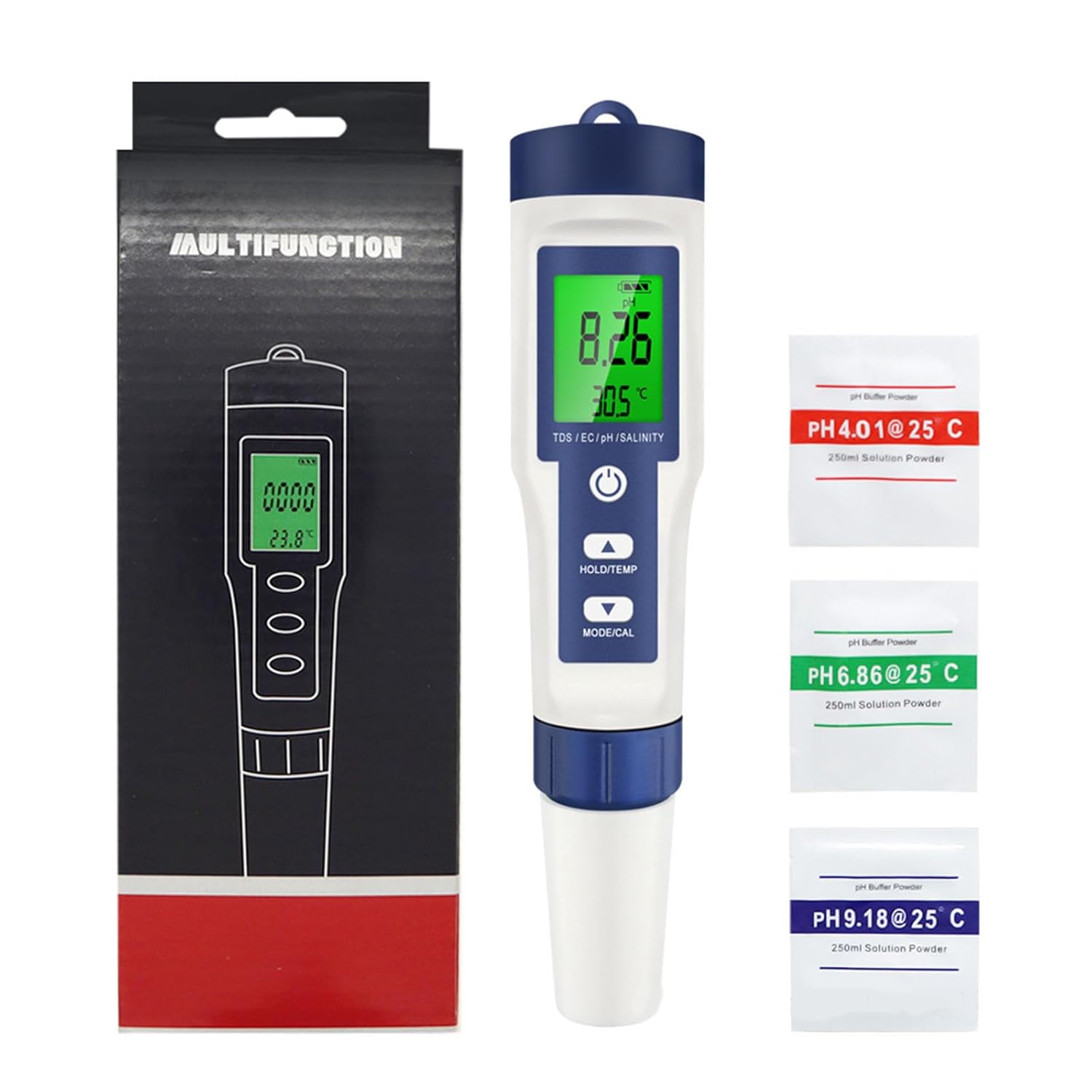 Lightweight Digital PH Meter 5 in 1 Water Quality Tester with Back Light PH/TDS/EC/Salinity/Temp Meter ATC- for Pool Water Analysis Tool Digital PH Meter Water Testing Equipment PH Measuring Portable Lightweight Digital PH Meter 5 in 1 Water Quality Tester with Back Light PH/TDS/EC/Salinity/Temp Meter ATC- for Pool Water Analysis Tool Digital PH Meter Water Testing Equipment PH Measuring Portable